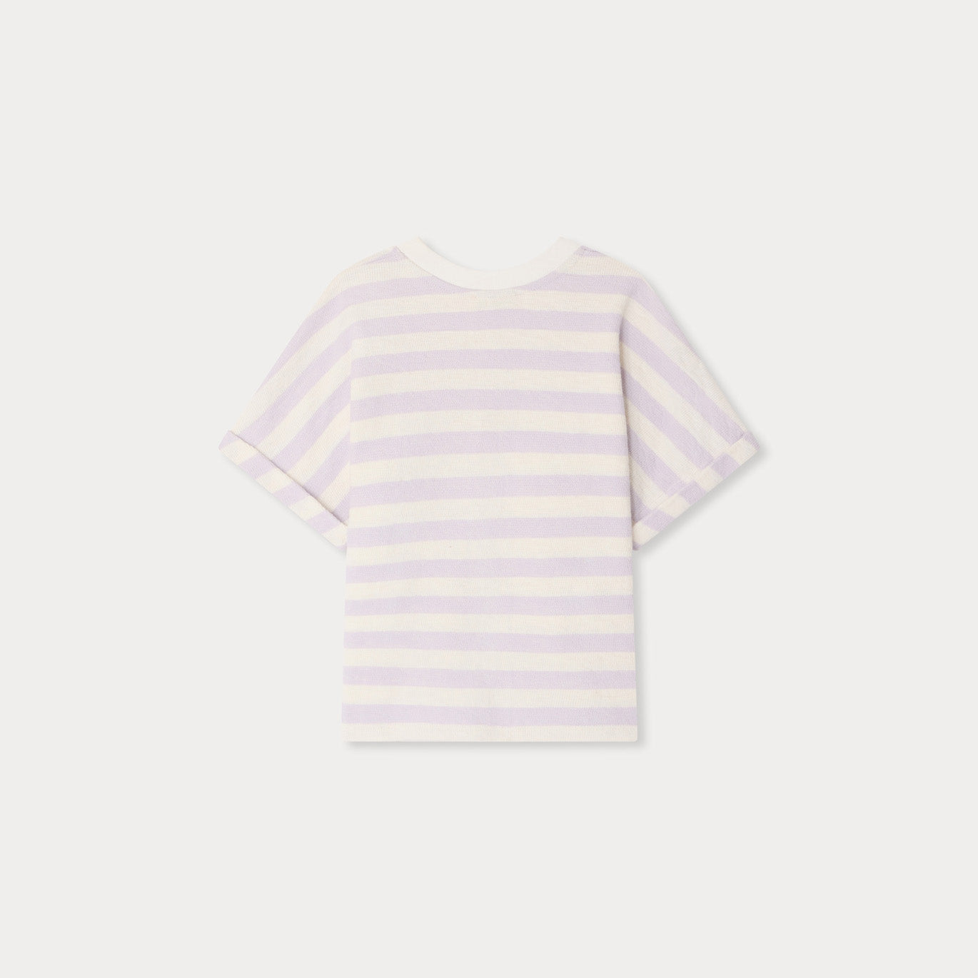 Girls Lilac Stripes Cotton T-Shirt