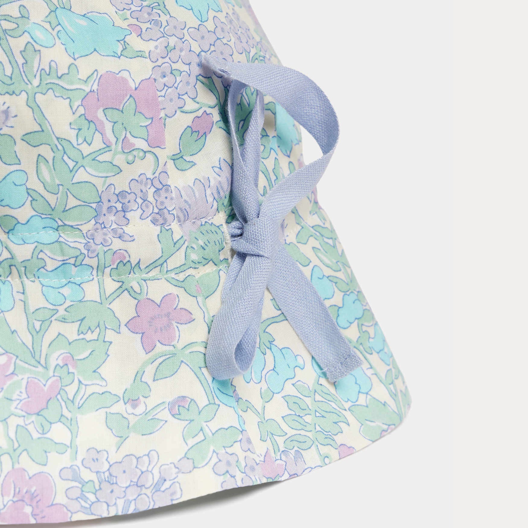 Baby Girls Green Floral Cotton Bucket Hat