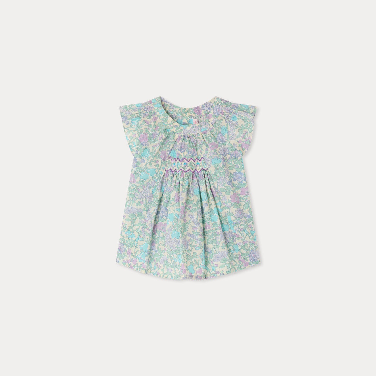 Baby Girls Green Floral Cotton Blouse