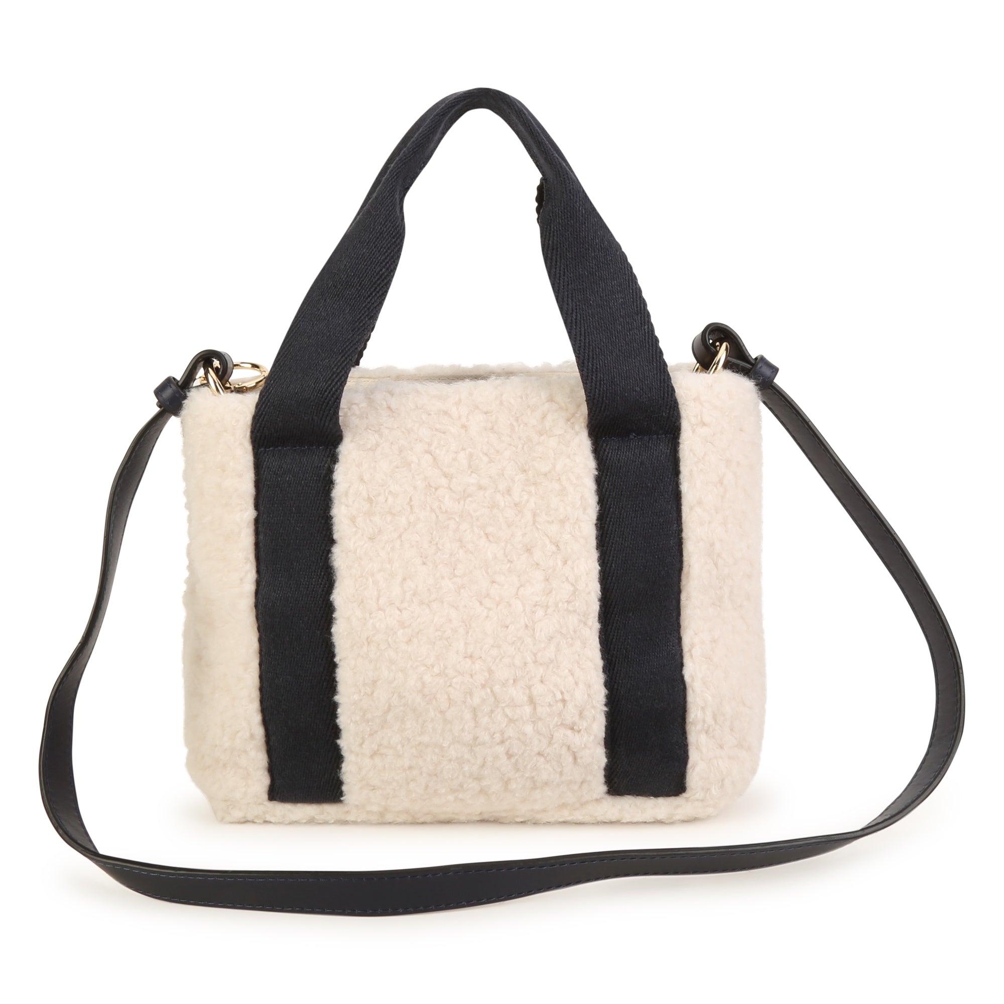Girls White Logo Sherpa Fleece Handbag(29cm)