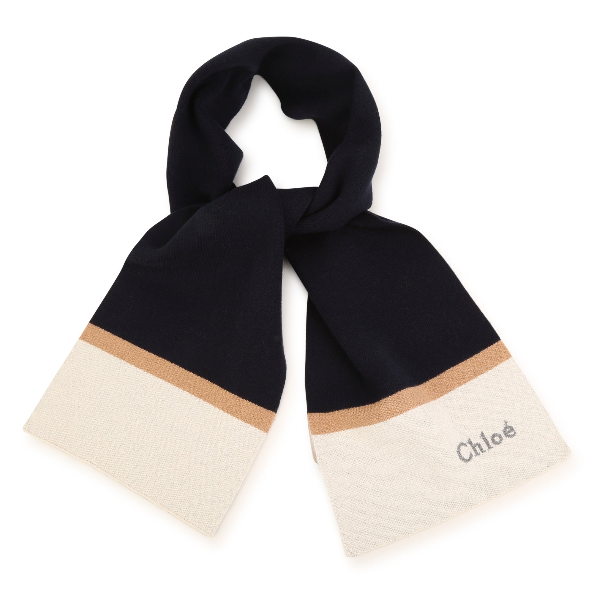 Girls Navy Logo Scarf