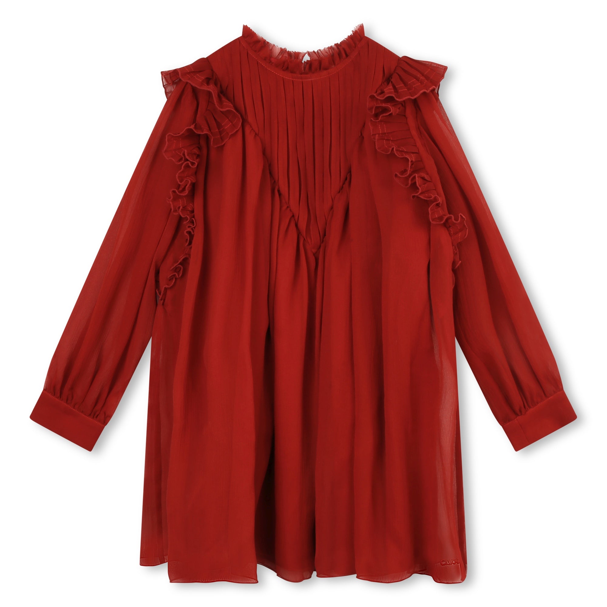 Girls Red Silk Dress