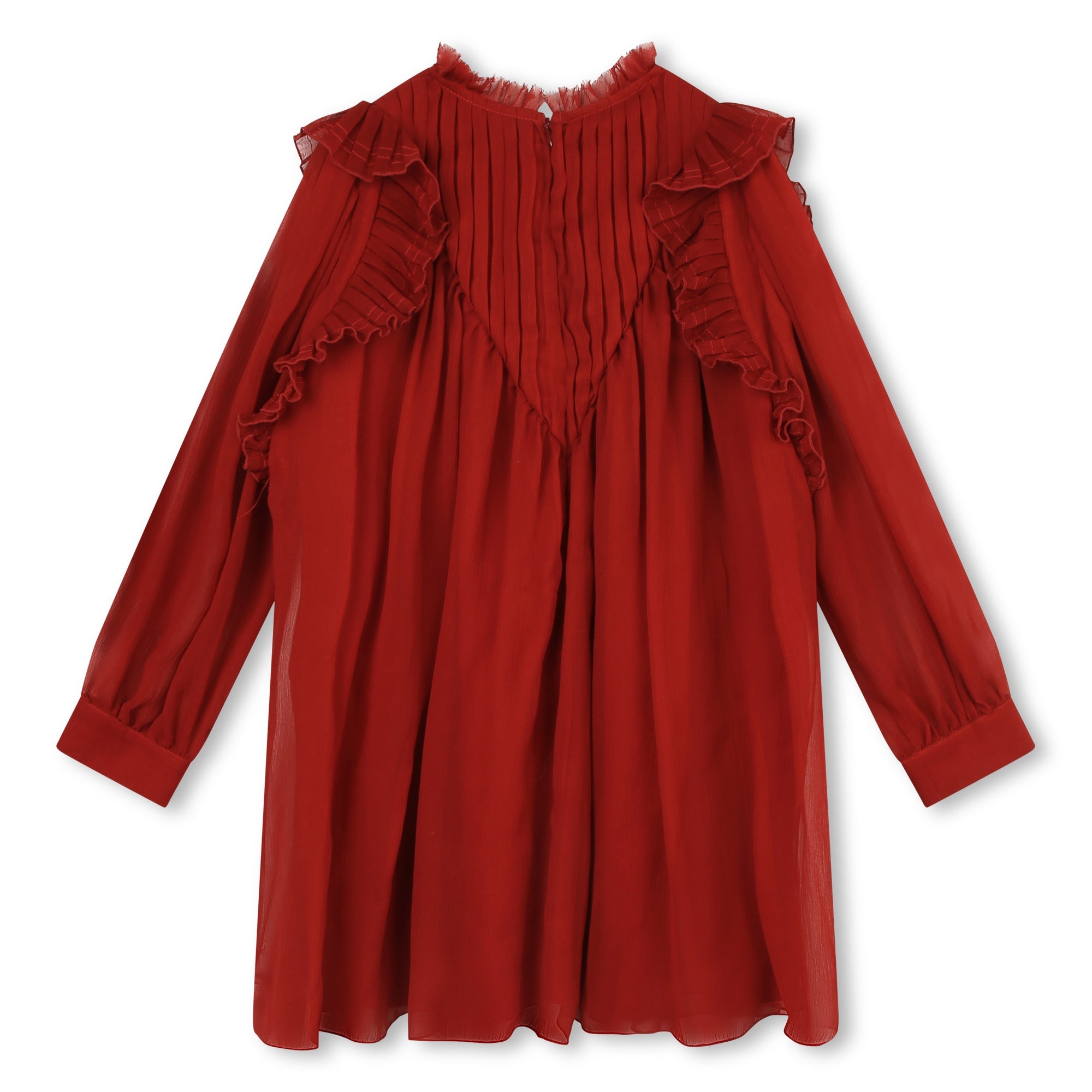 Girls Red Silk Dress