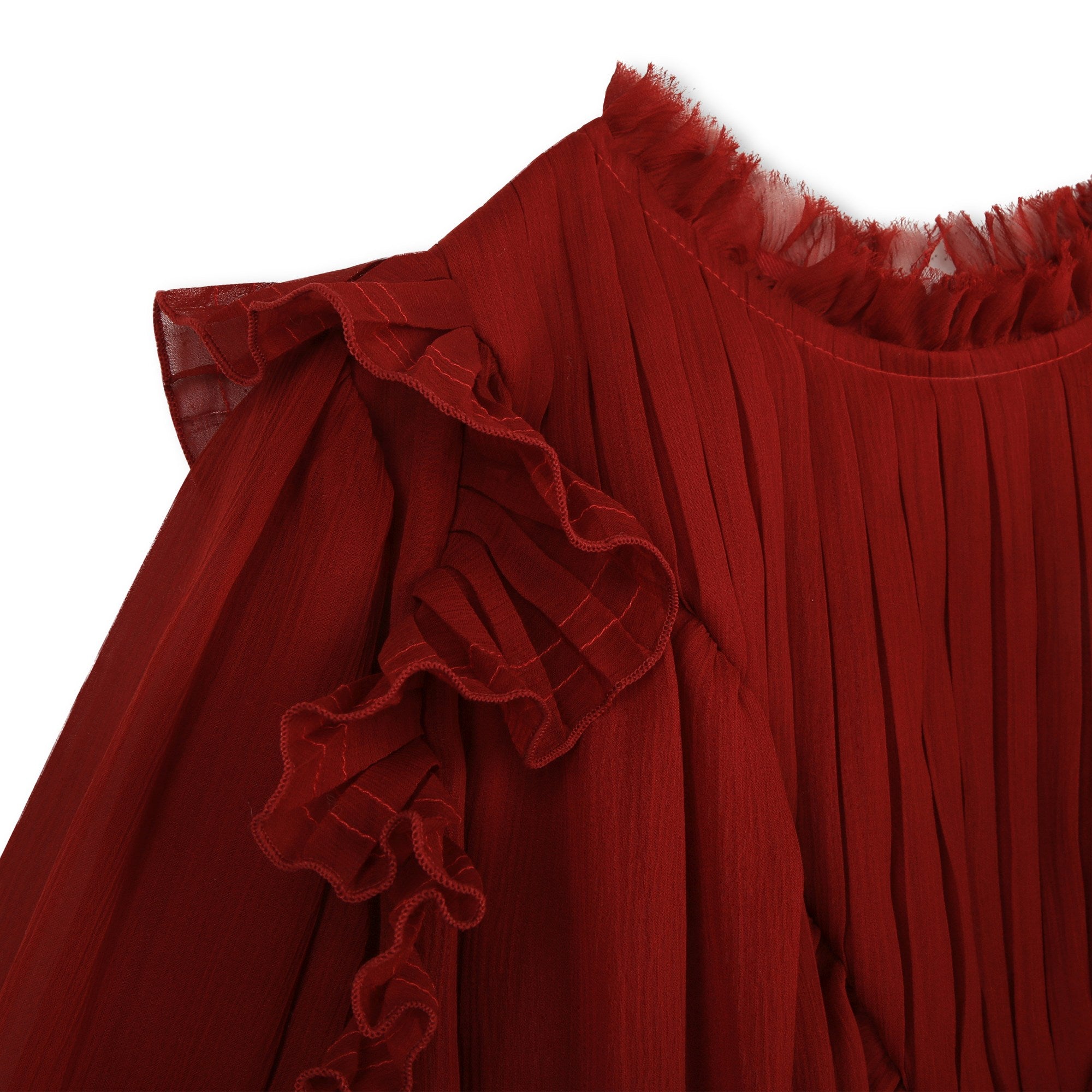 Girls Red Silk Dress