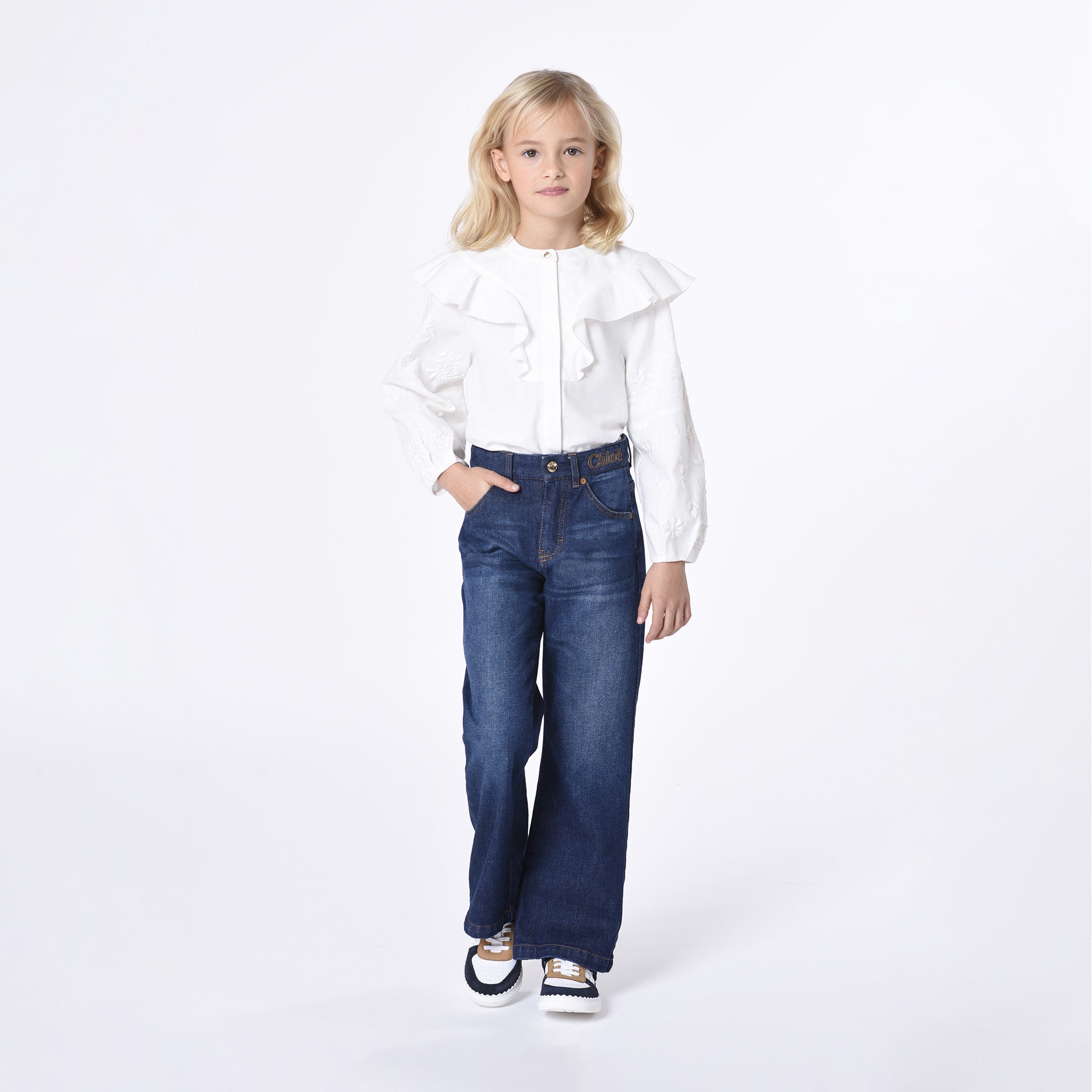 Girls Blue Denim Trousers