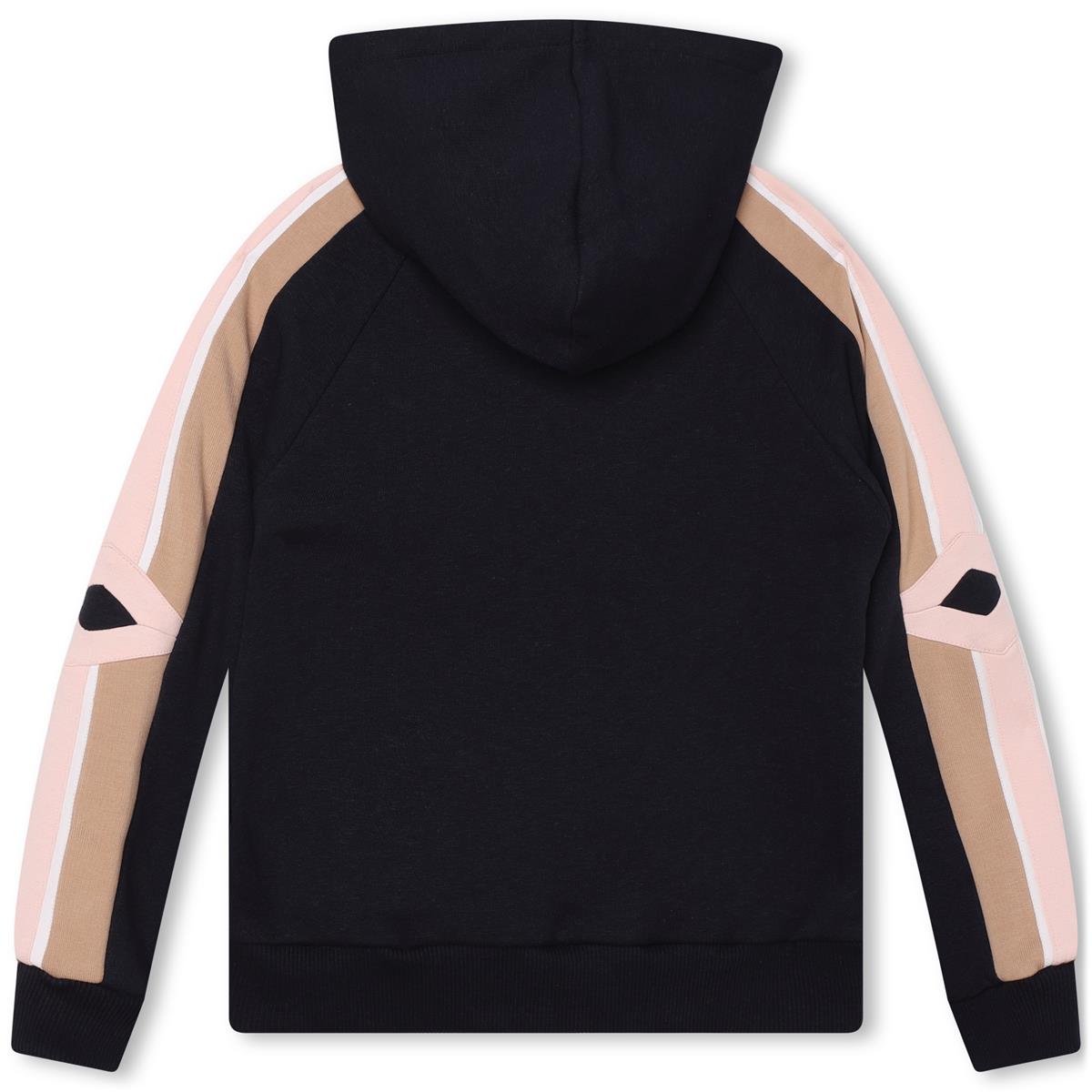 Girls Navy Zip-Up Top