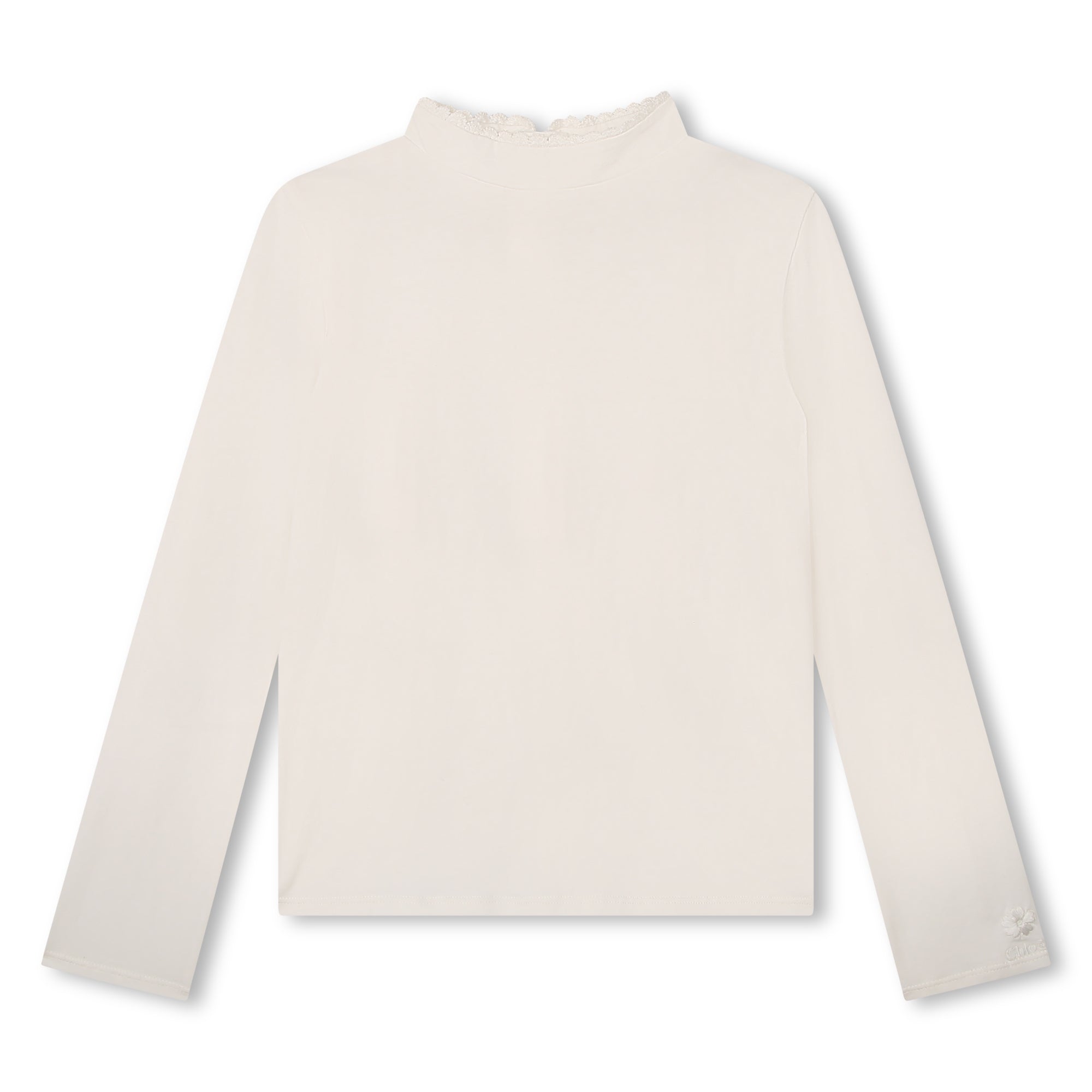 Girls White Cotton T-Shirt
