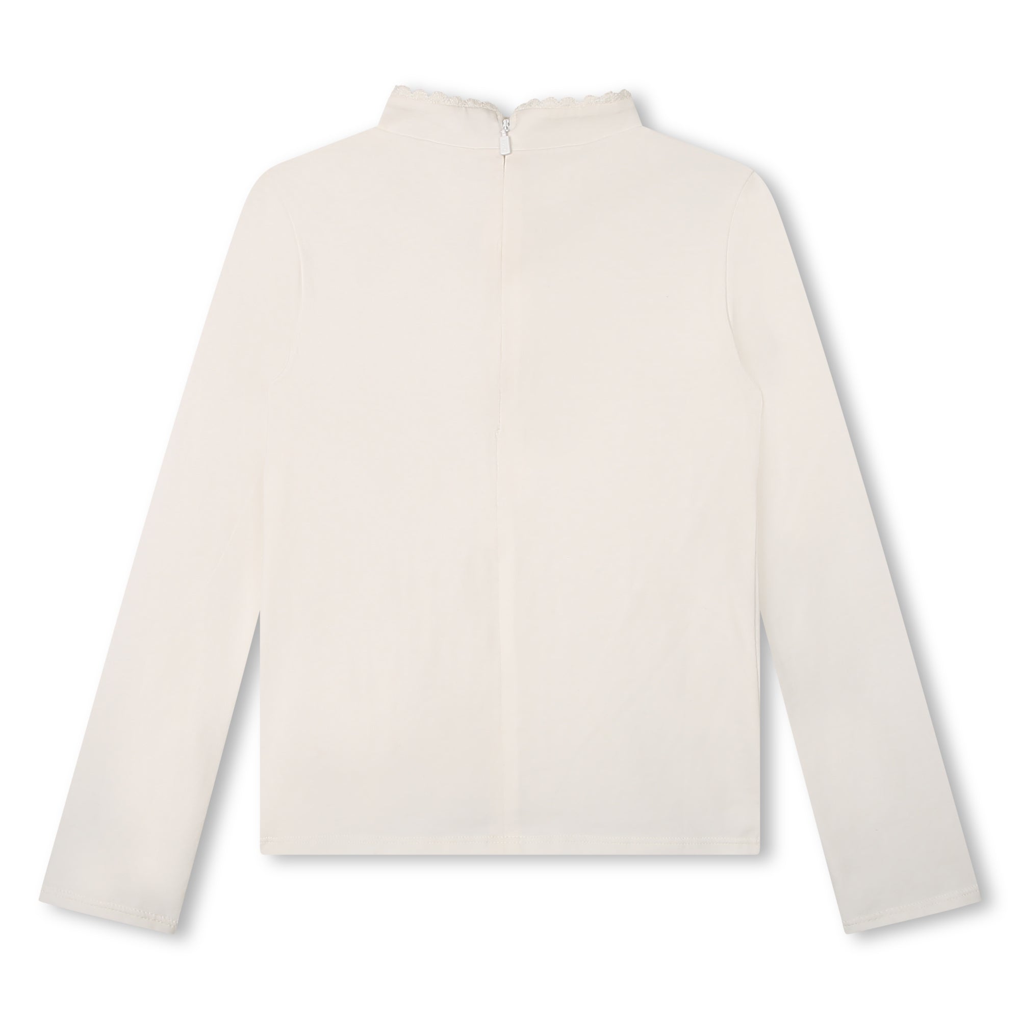 Girls White Cotton T-Shirt