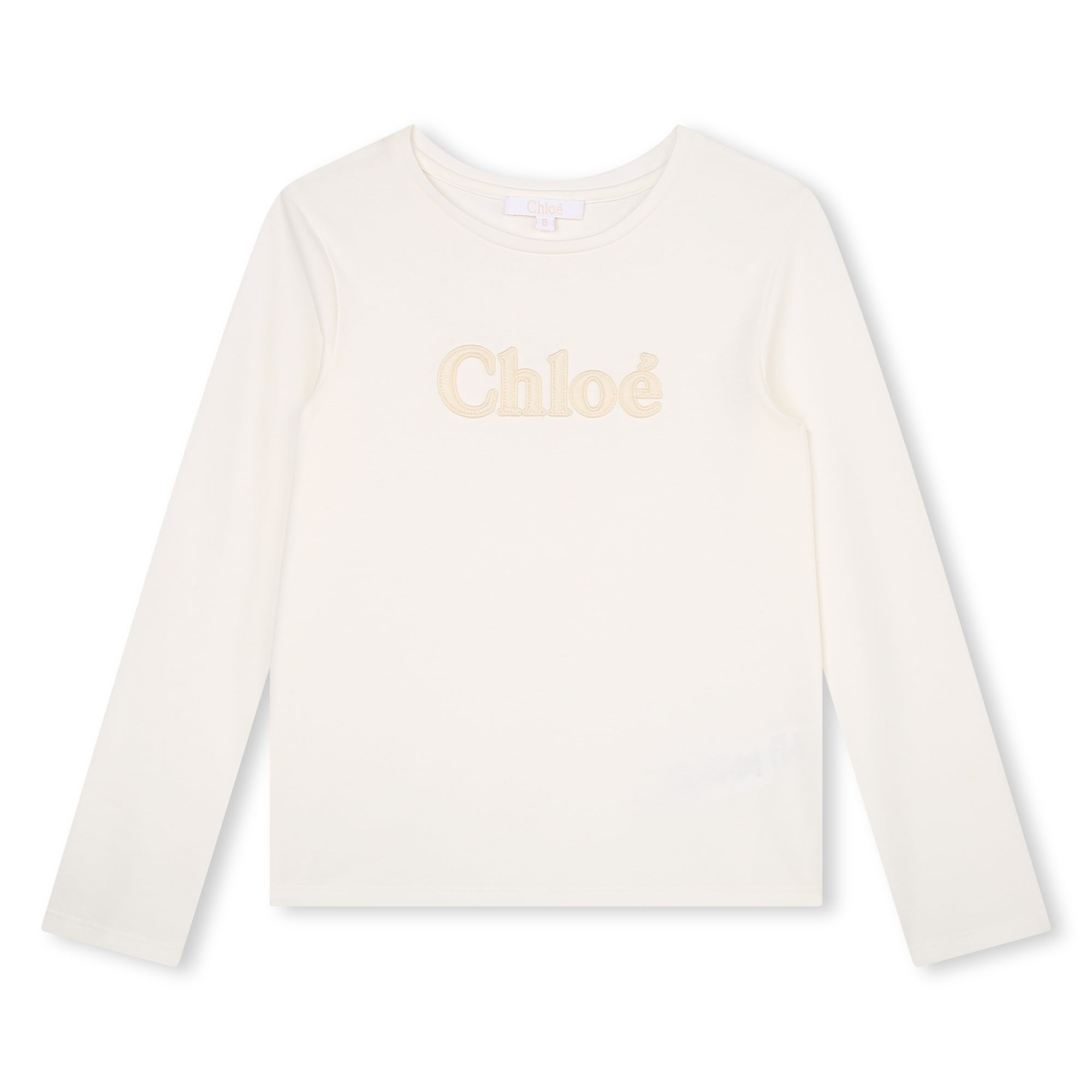 Girls White Logo Cotton T-Shirt