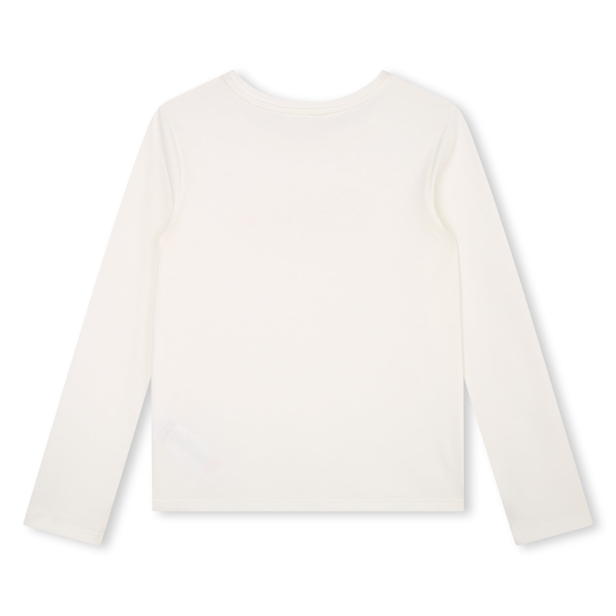 Girls White Logo Cotton T-Shirt