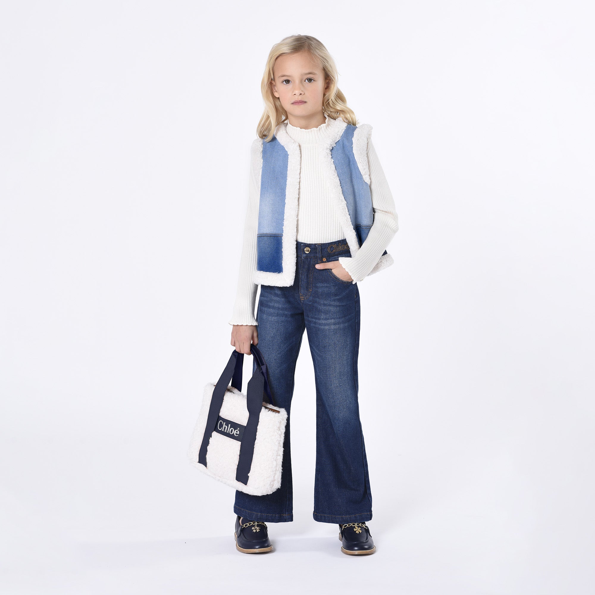 Girls Blue Denim Gilet