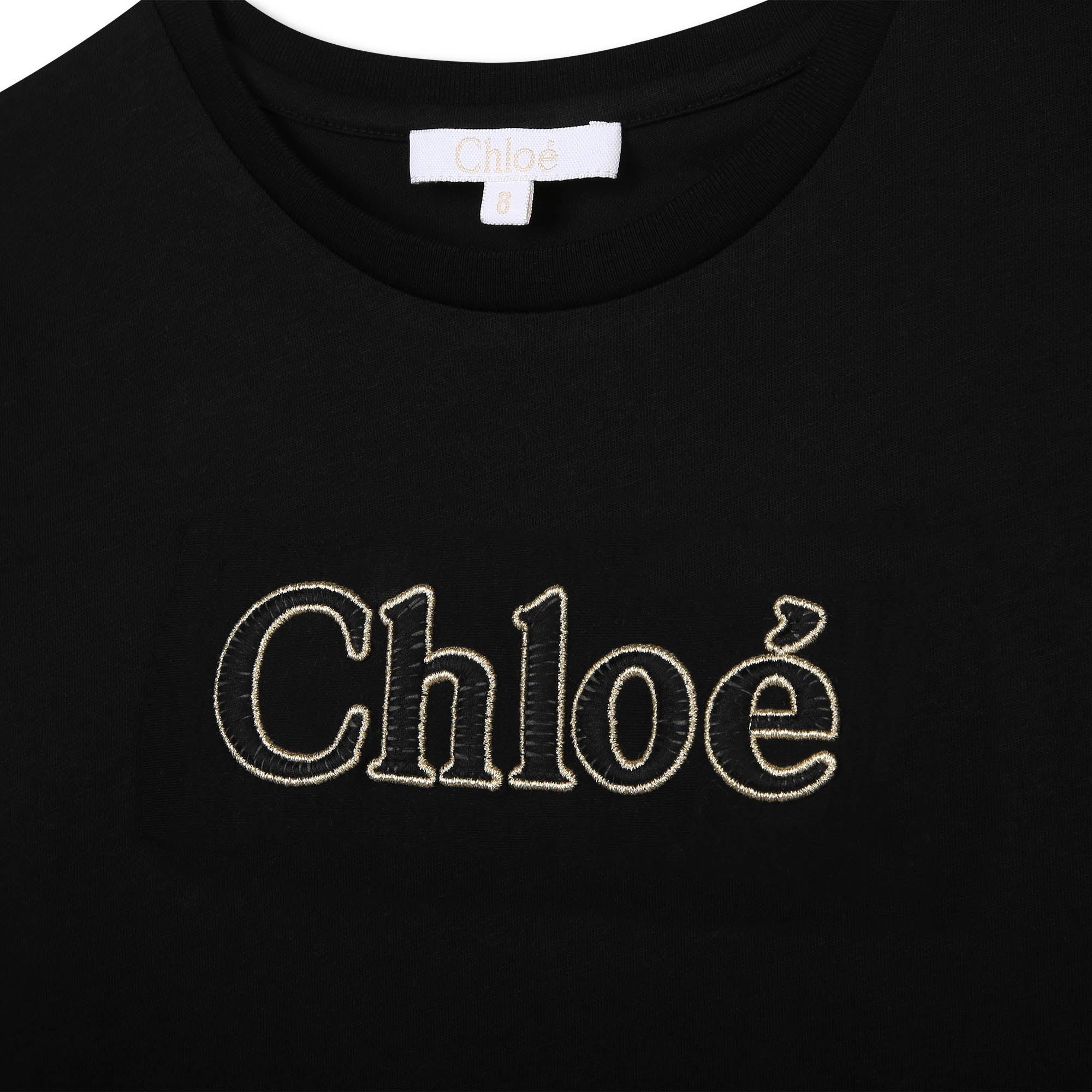 Girls Black Logo Cotton T-Shirt