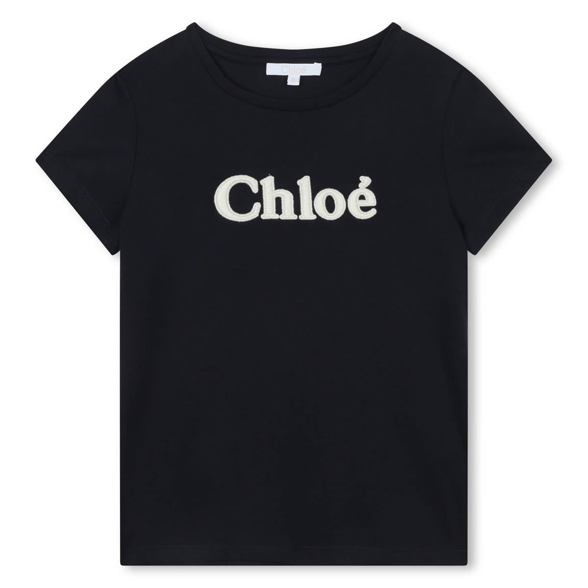 Girls Blue Logo Cotton T-Shirt