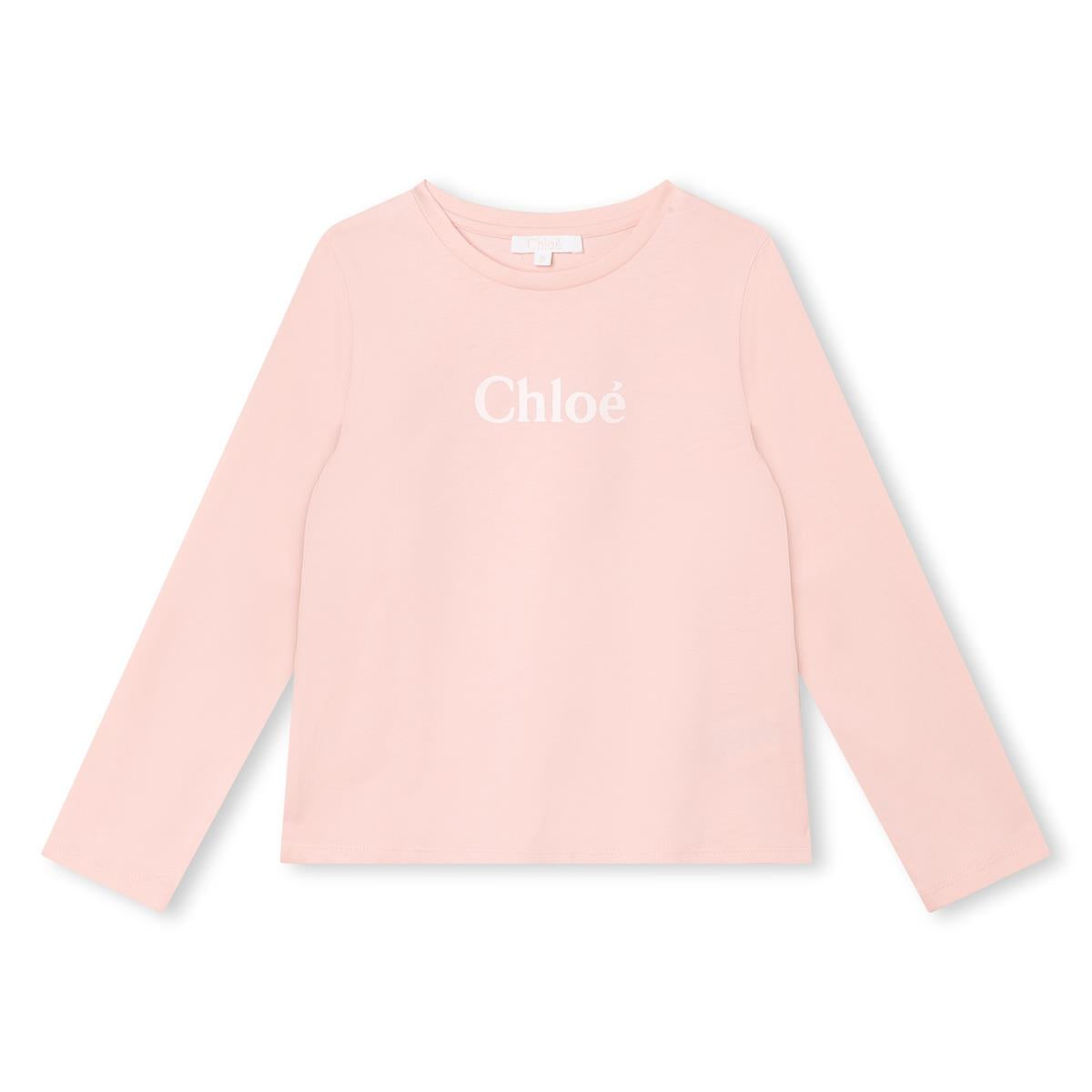 Girls Pink Logo Cotton T-Shirt