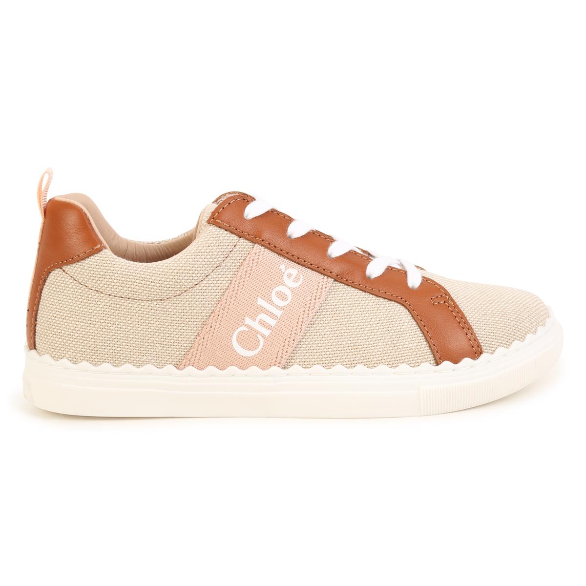 Girls Beige Logo Shoes