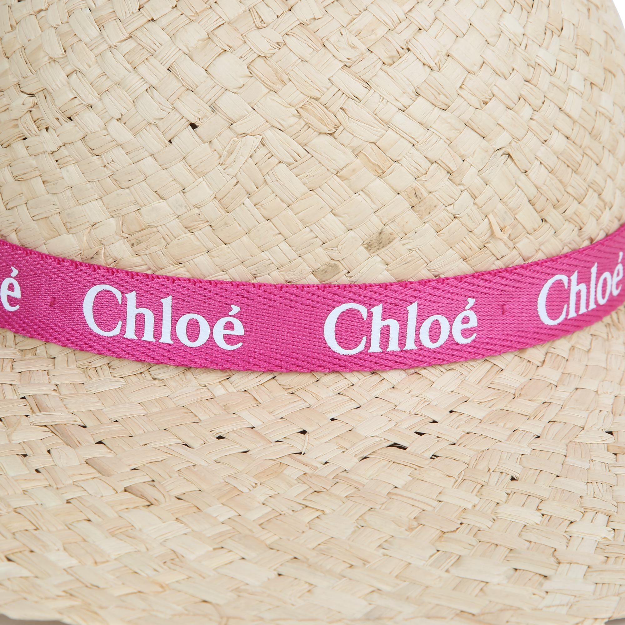Girls Beige Straw Sun Hat