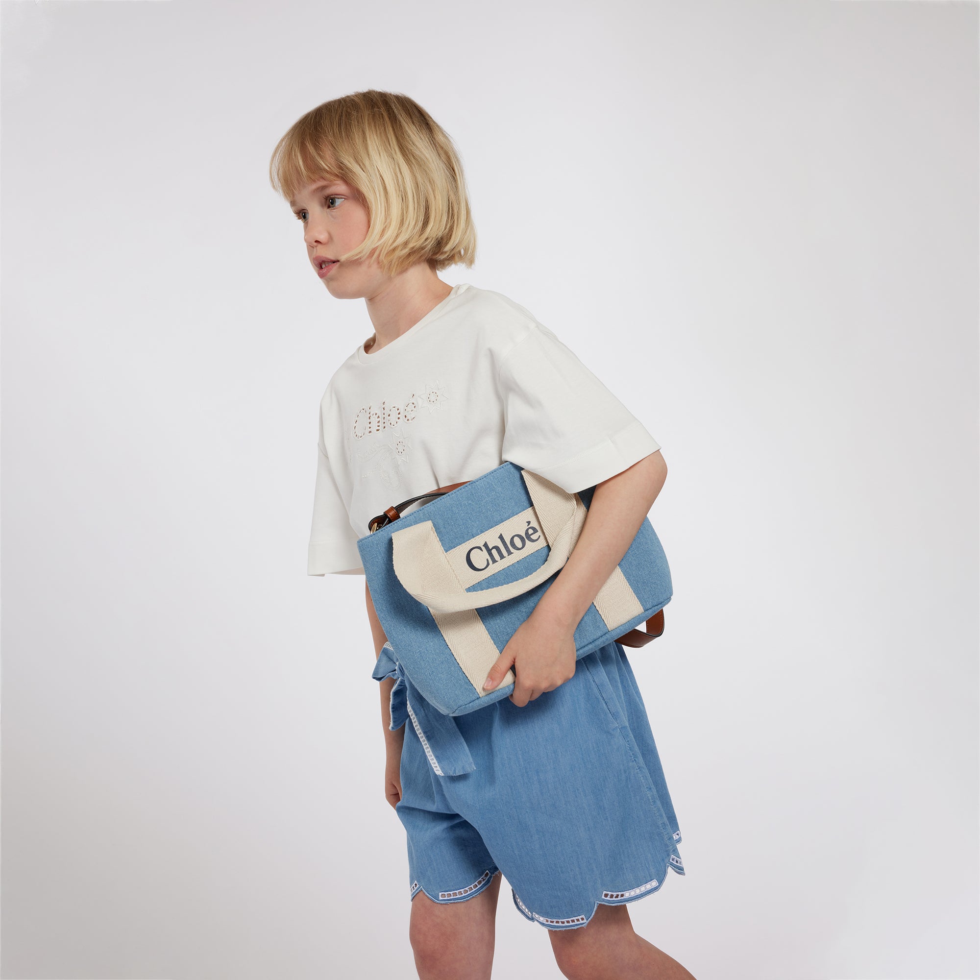 Girls White Cotton T-Shirt