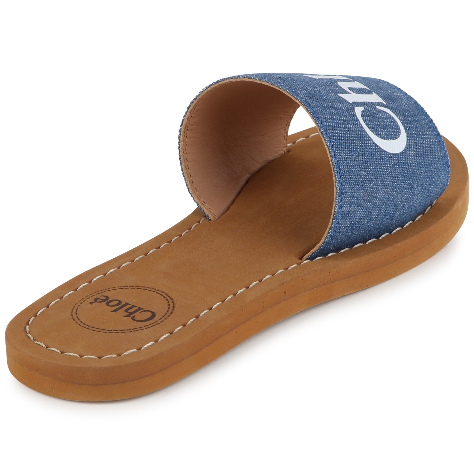 Girls Blue Denim Slippers