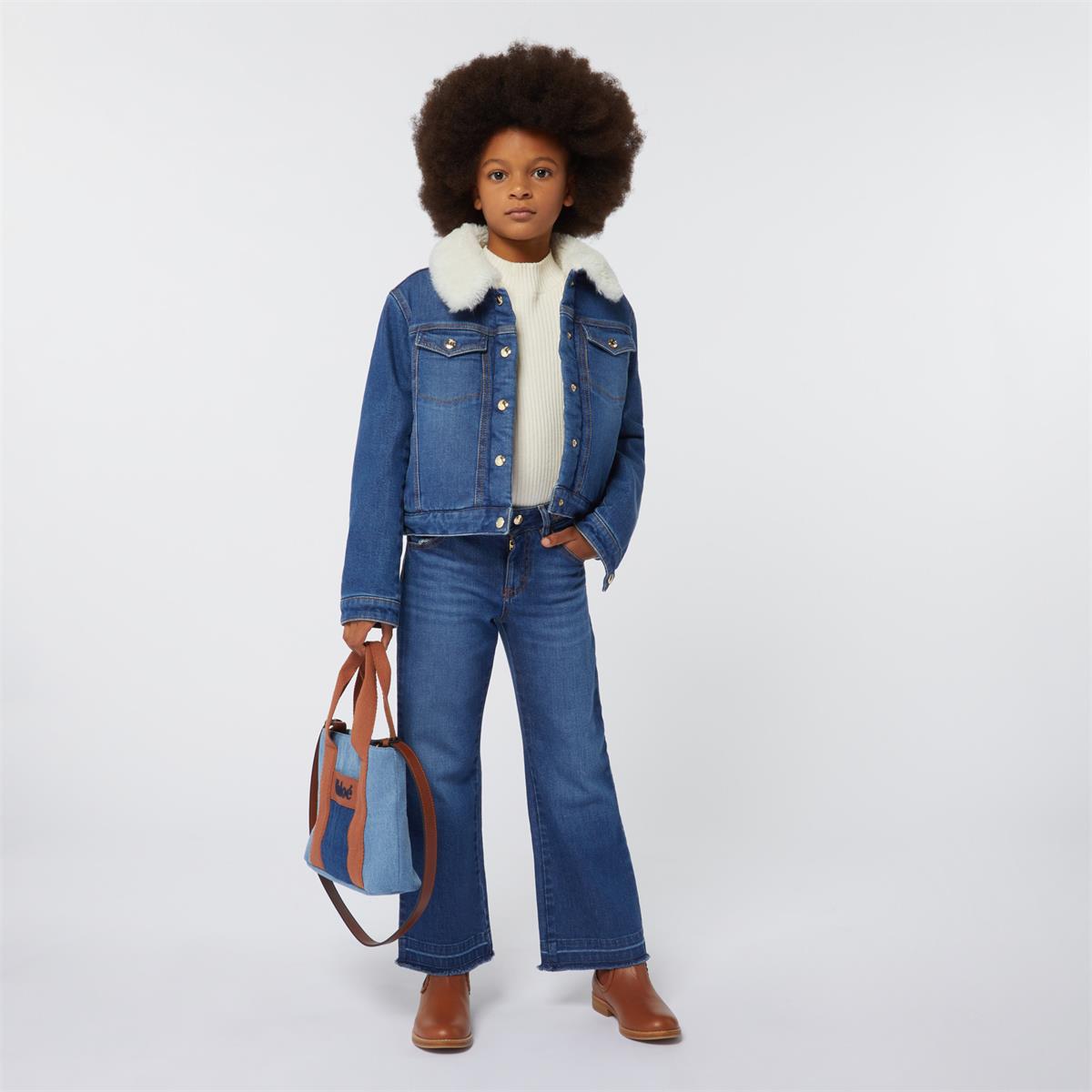 Girls Blue Denim Trousers
