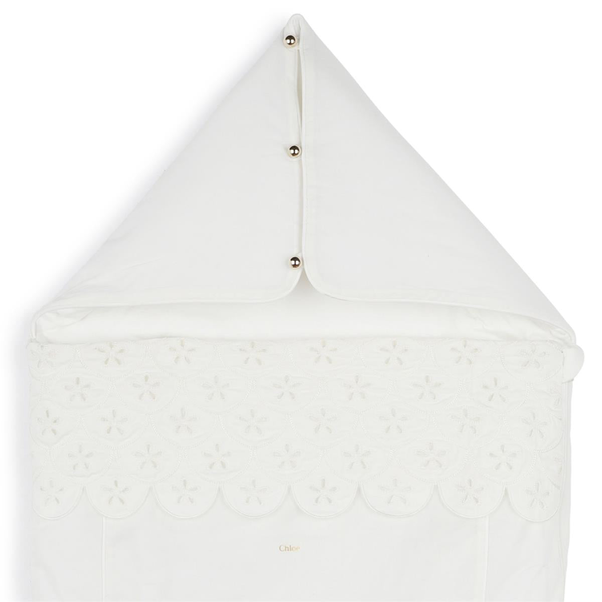Baby Girls White Cotton Sleep Bag