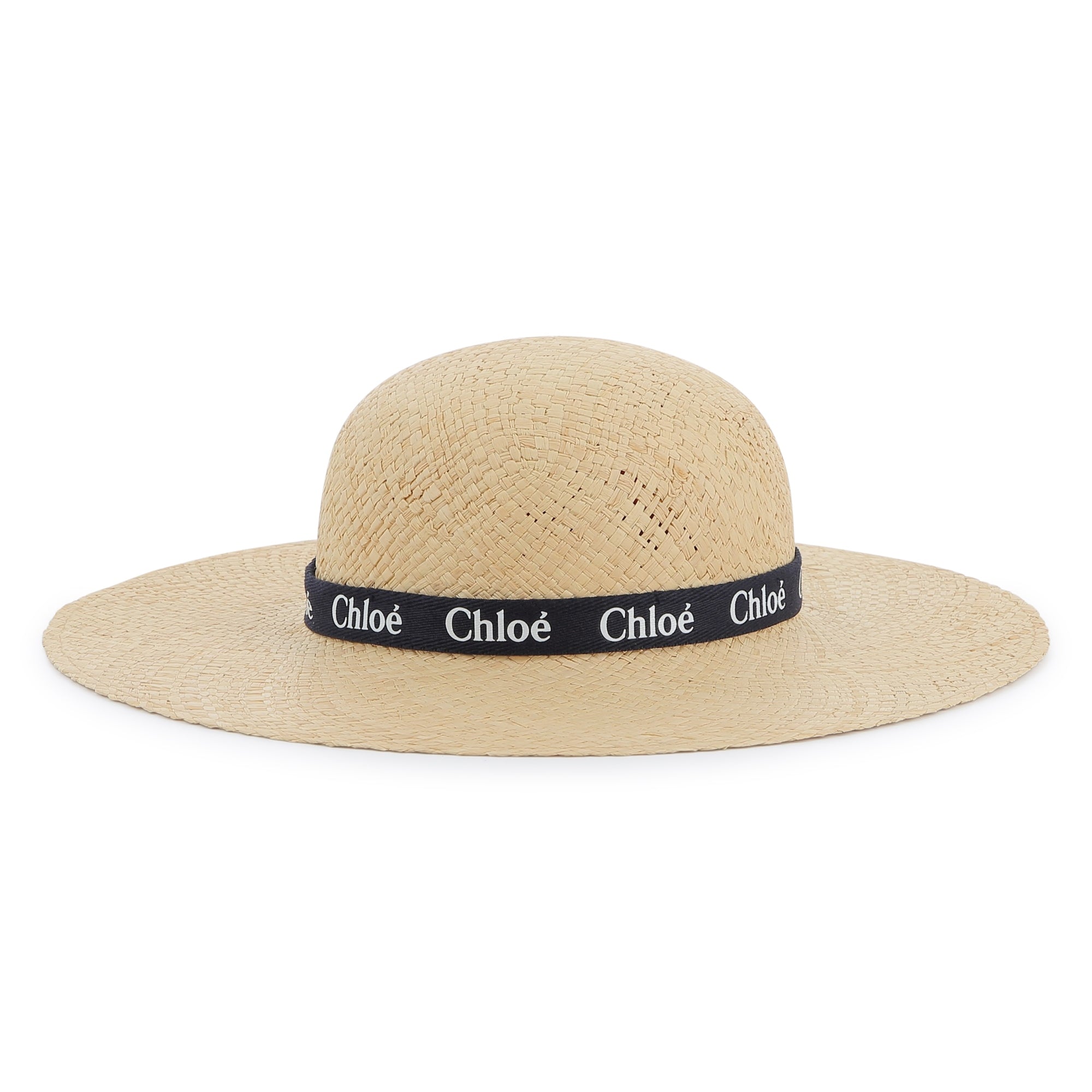 Girls Beige Raffia Sun Hat