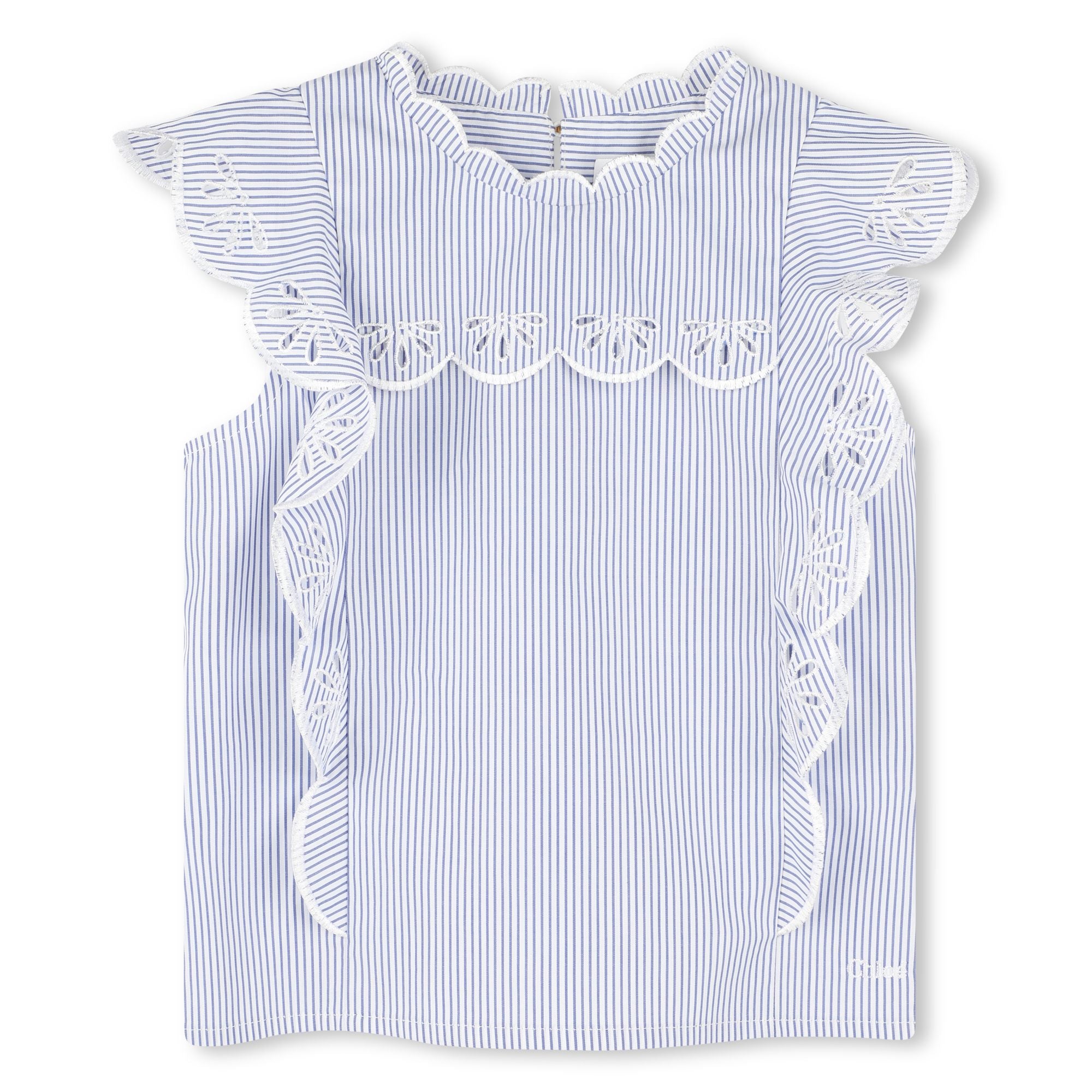 Girls Light Blue Stripes Cotton Top