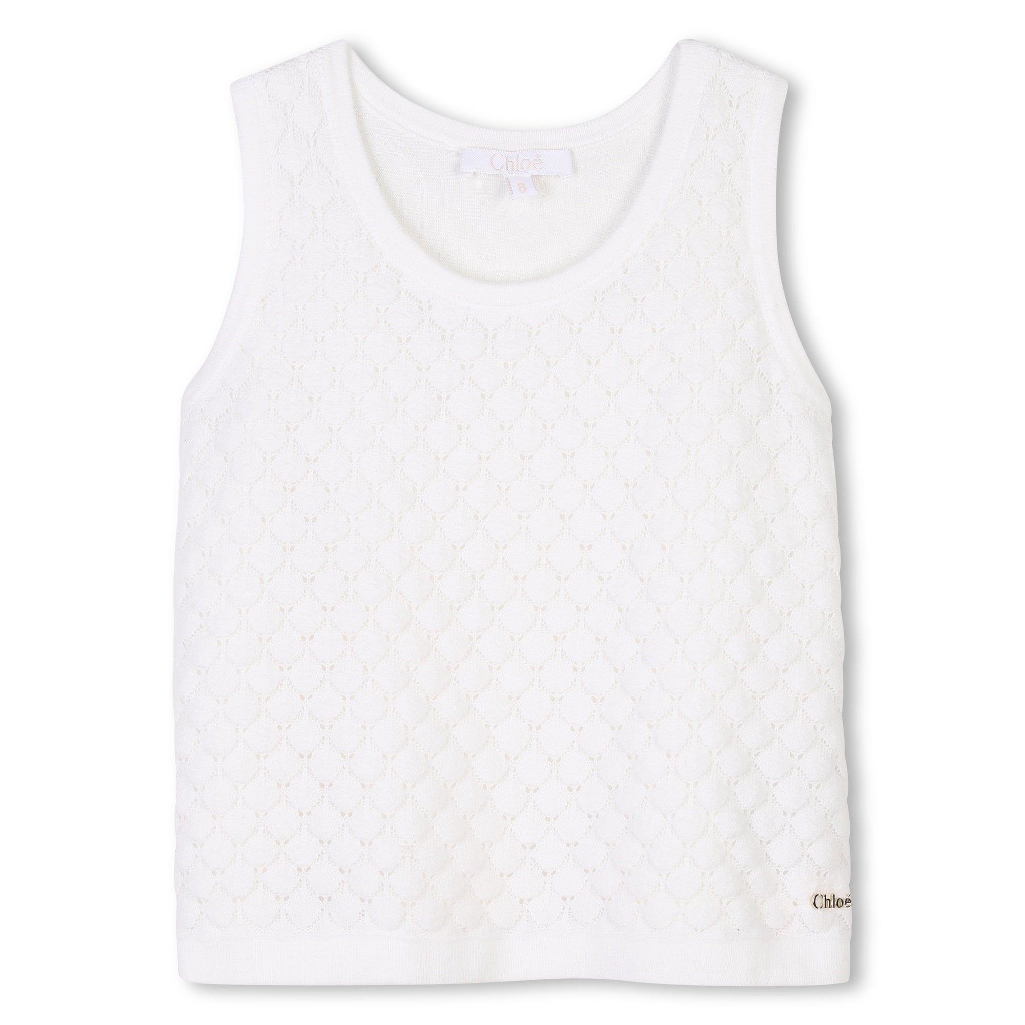 Girls White Knit Cotton Set