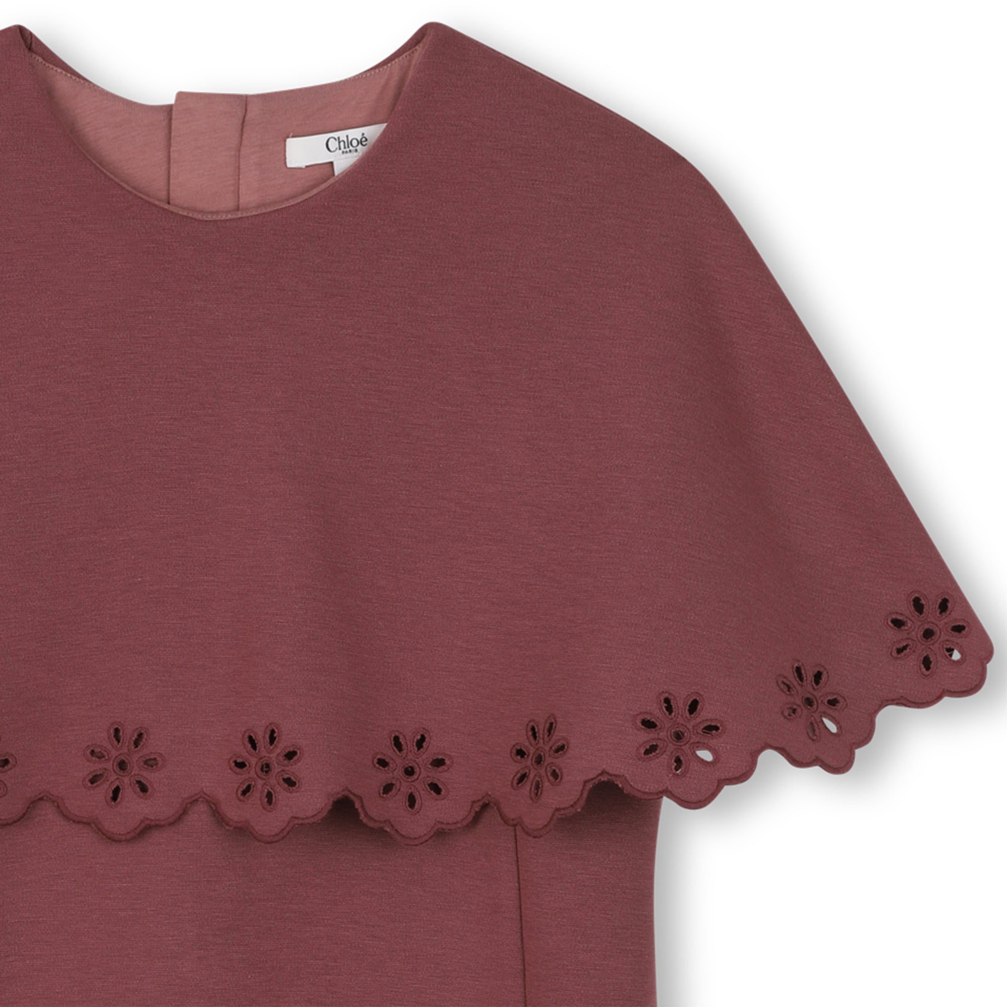 Girls Wine Red Ruffled Dress