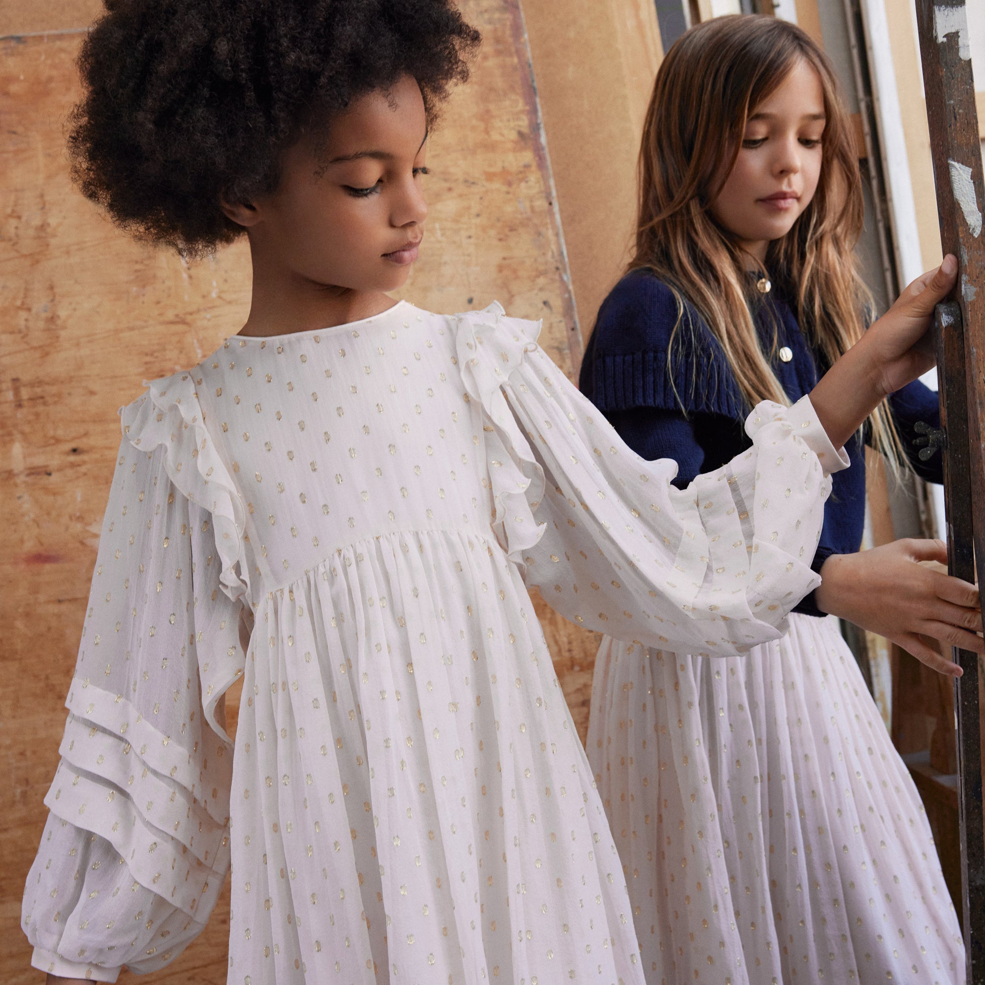 Girls Dark Blue Cotton Knit Cardigan