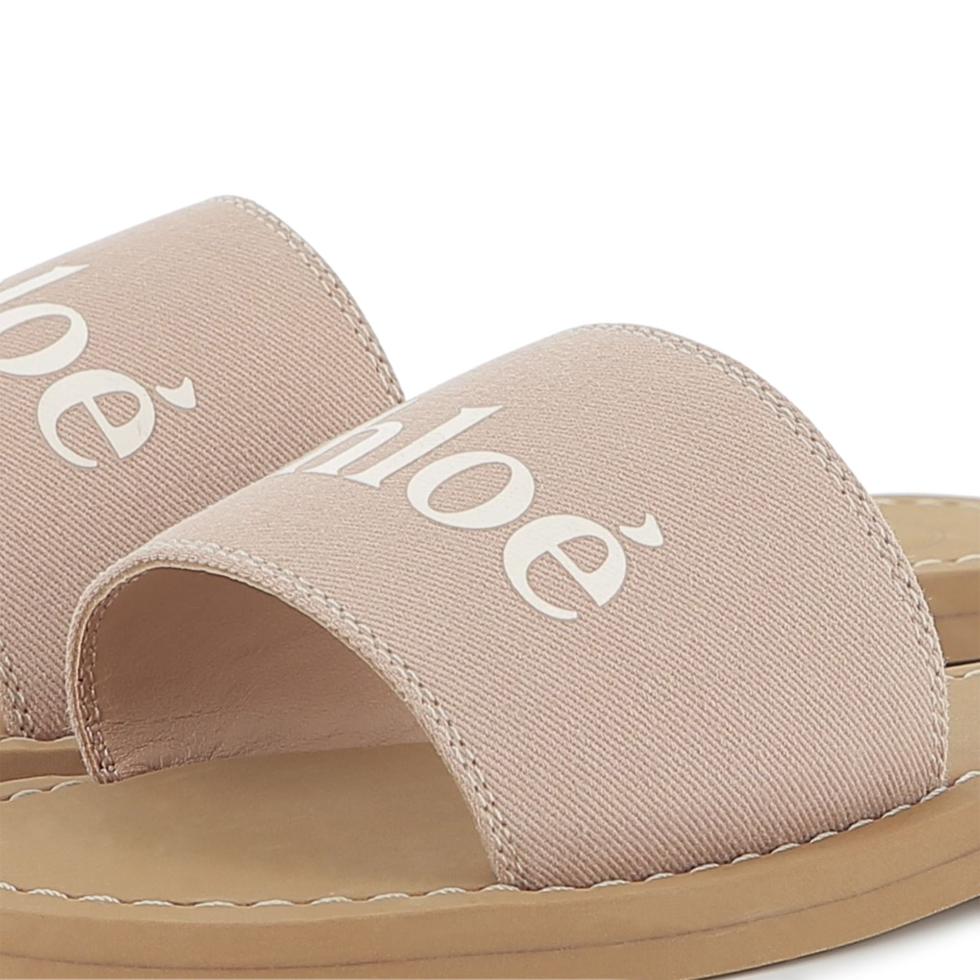 Girls Light Pink Logo Sandals