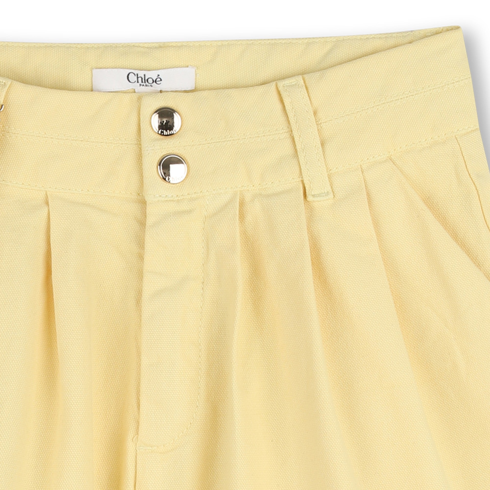 Girls Yellow Cotton Shorts