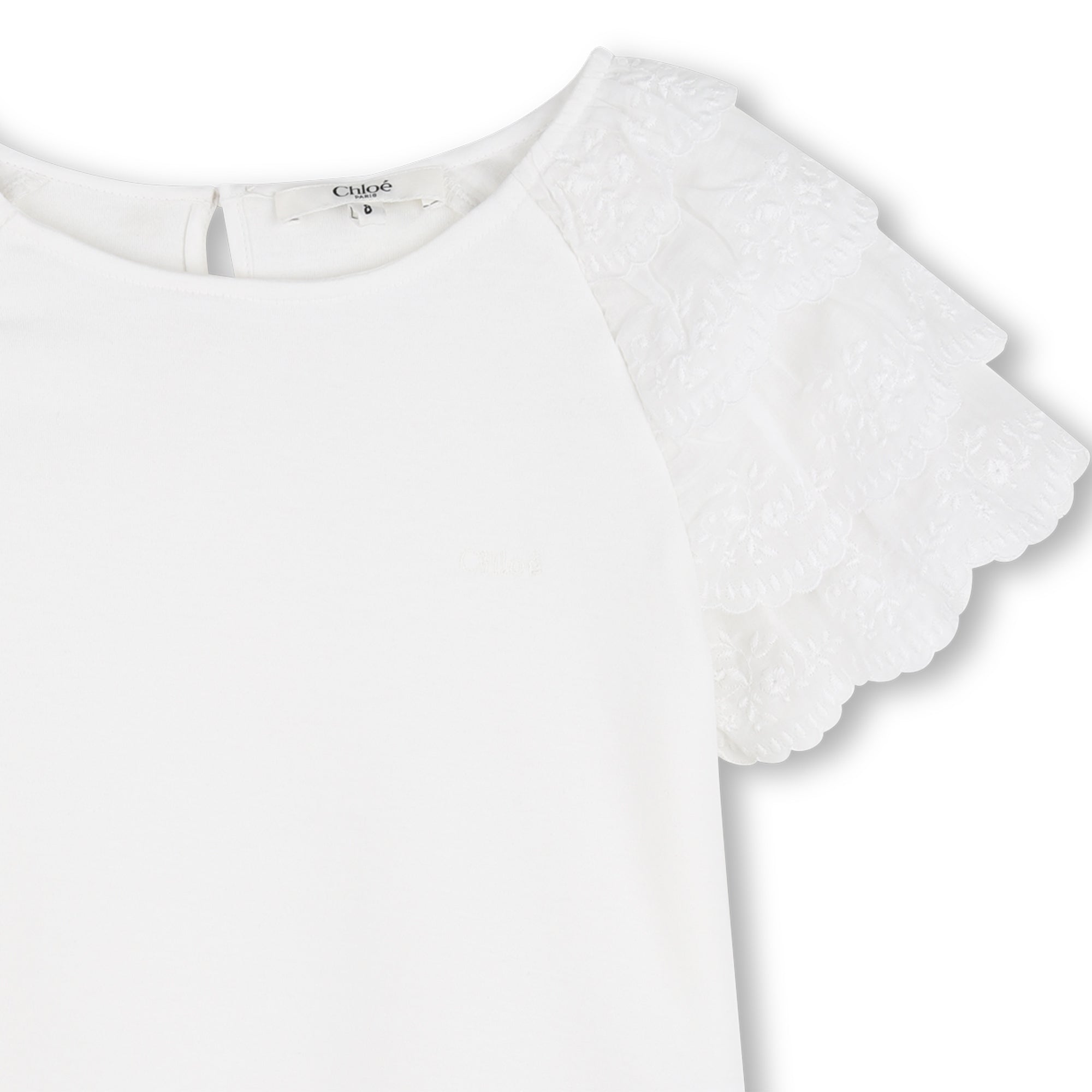 Girls White Cotton T-Shirt