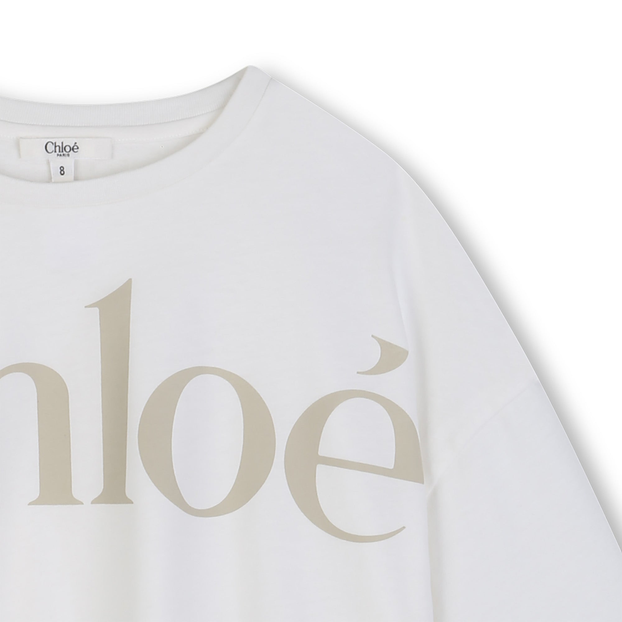 Girls White Logo Cotton T-Shirt