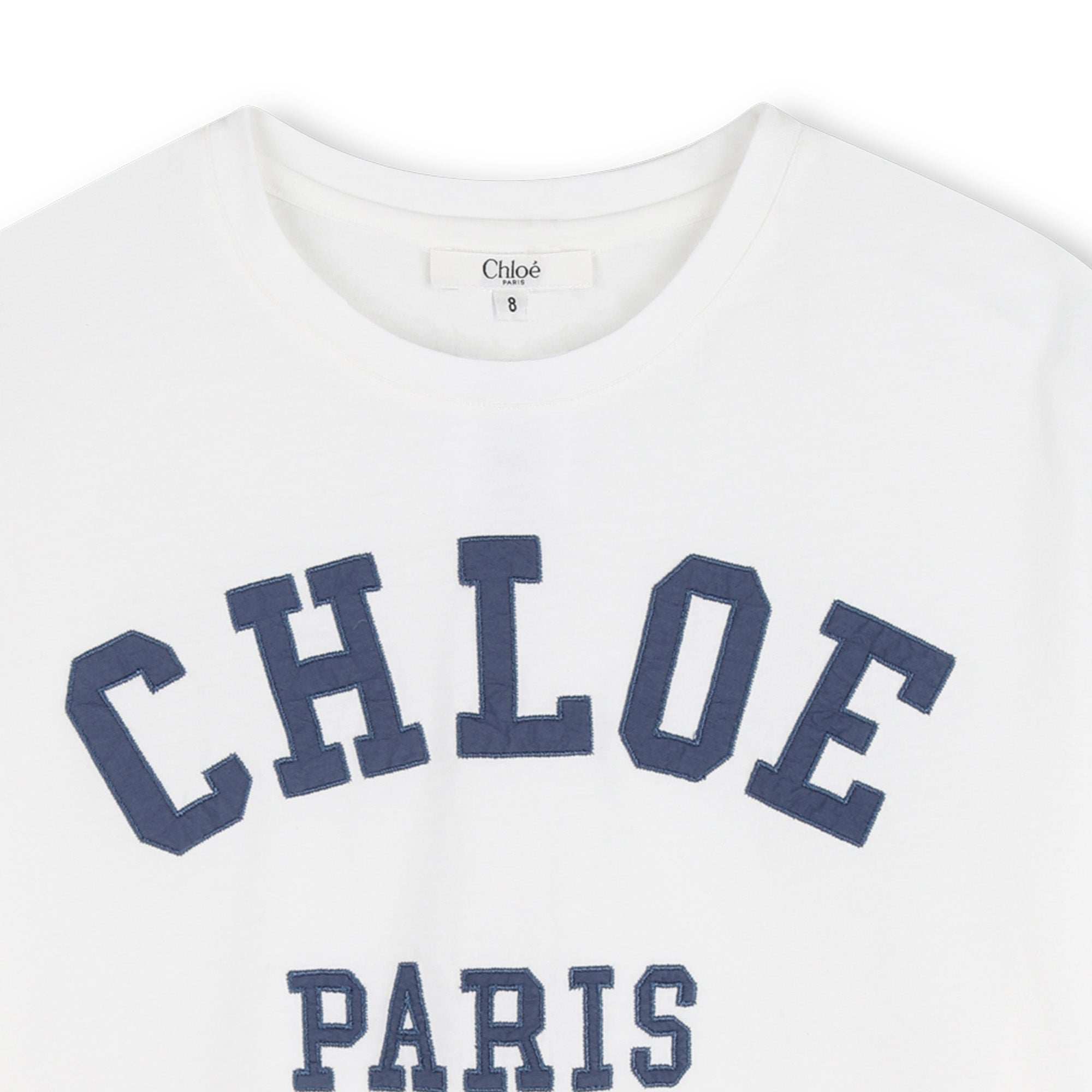 Girls White Logo Cotton T-Shirt