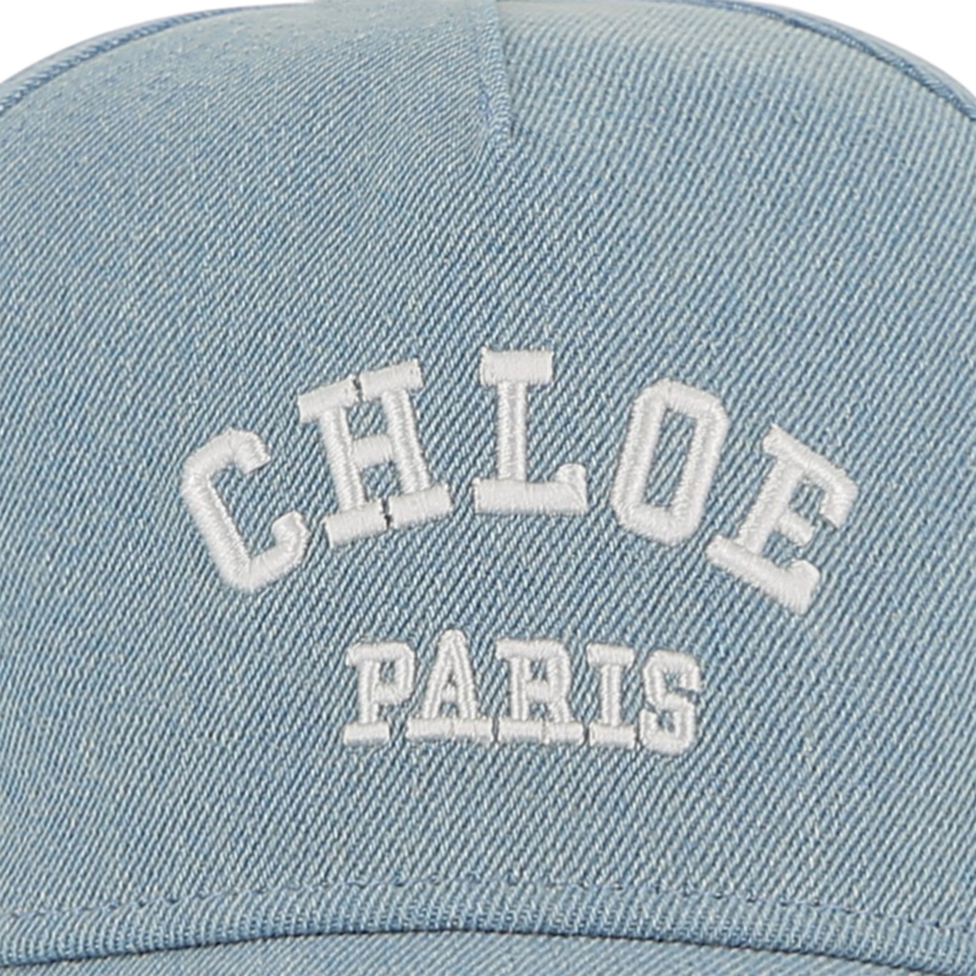 Girls Light Blue Denim Logo Baseball Cap