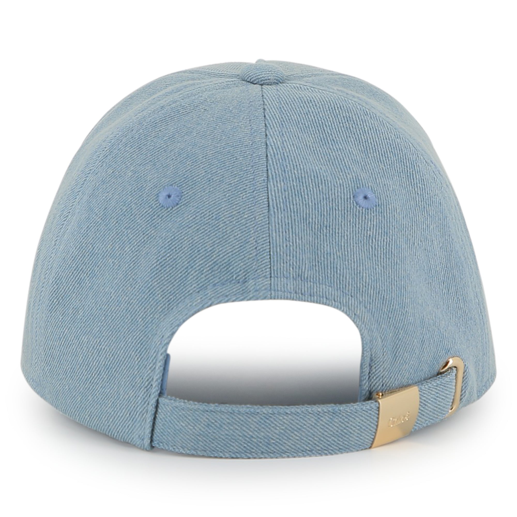 Girls Light Blue Denim Logo Baseball Cap