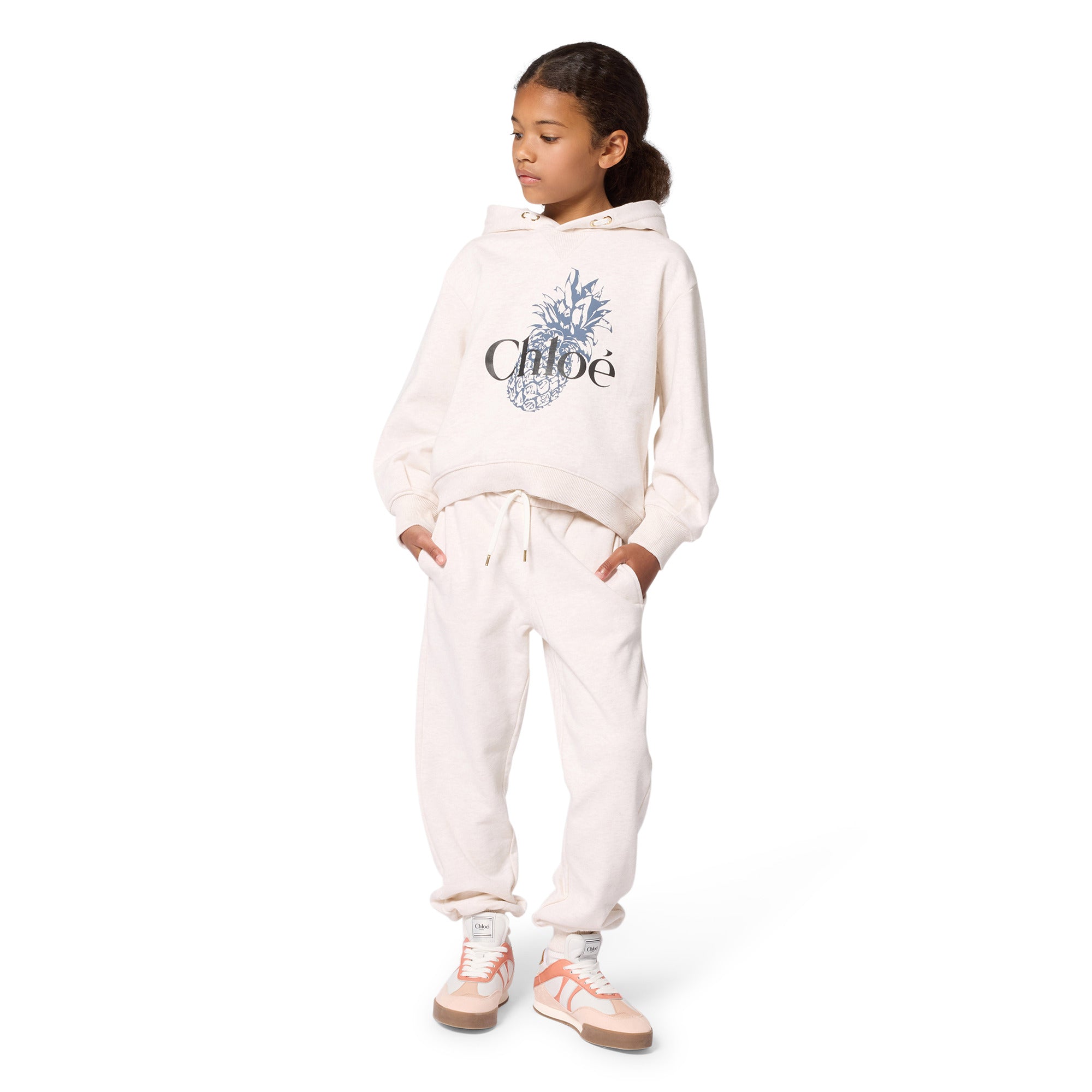 Girls Beige Cotton Trousers