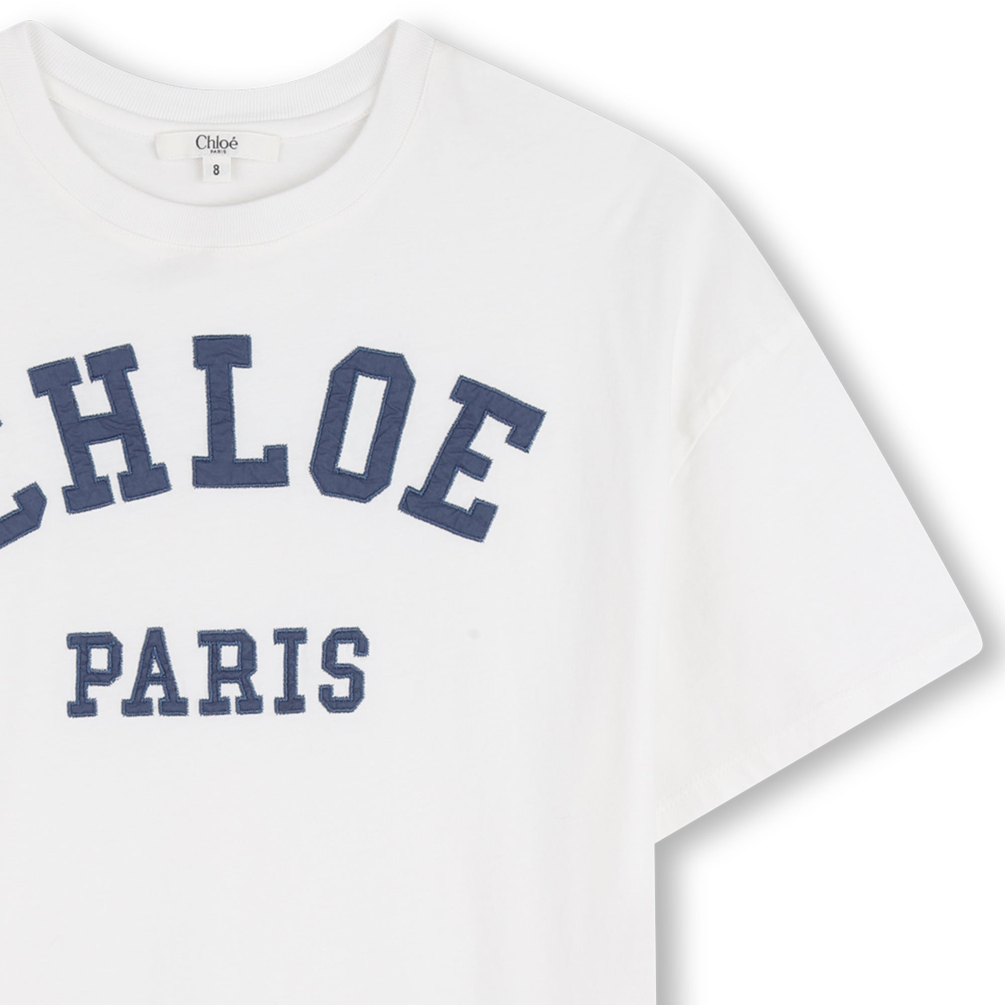 Girls White Logo Cotton Dress