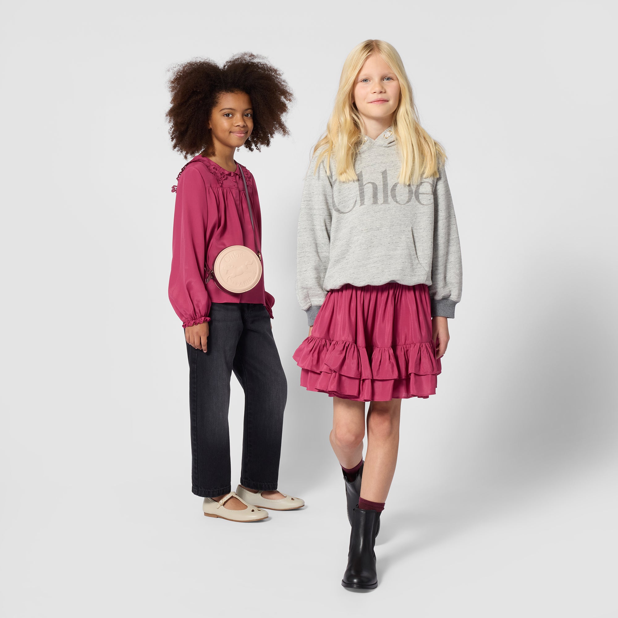Girls Grey Hooded Cotton Sweatshirt