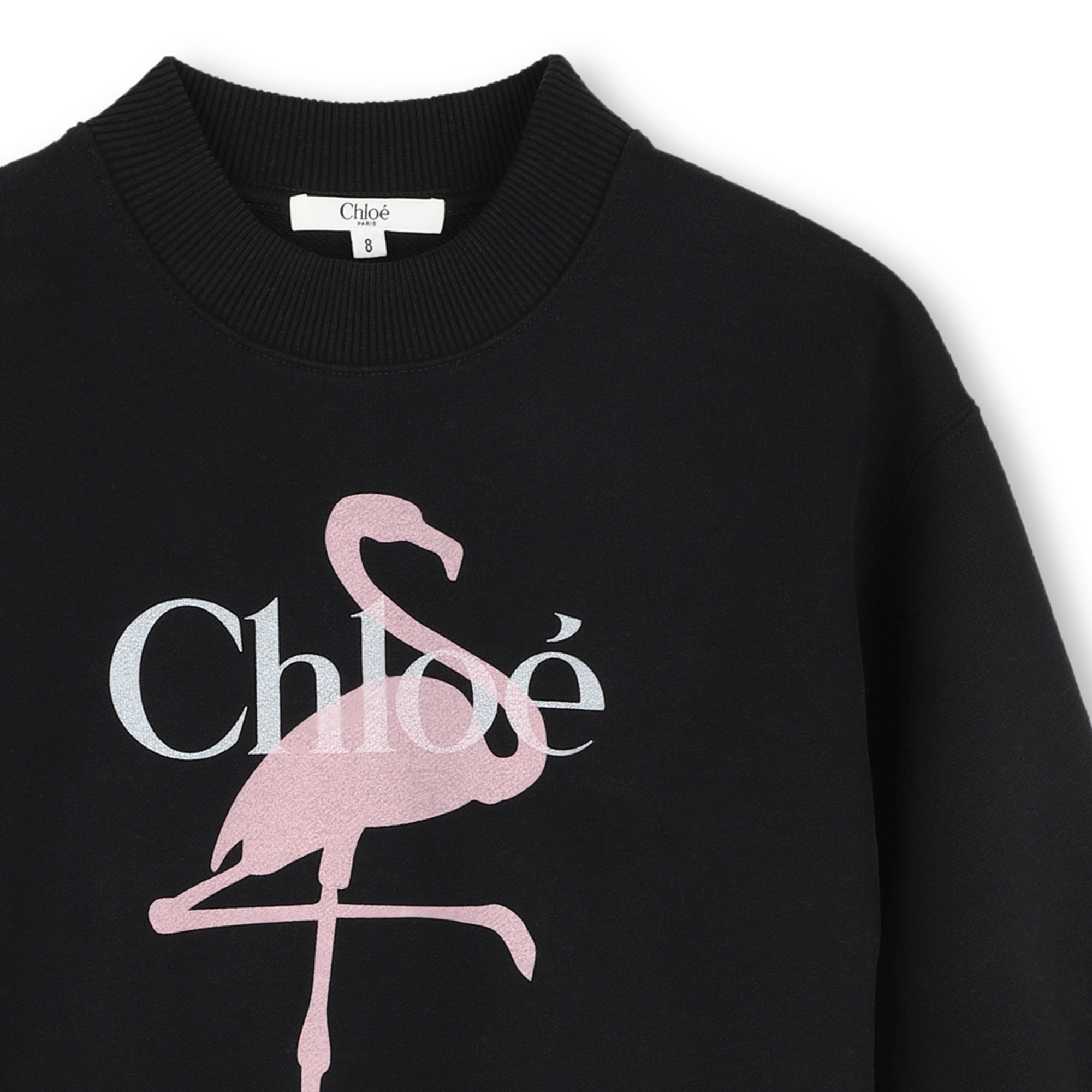 Girls Black Printed Cotton Sweatshirt