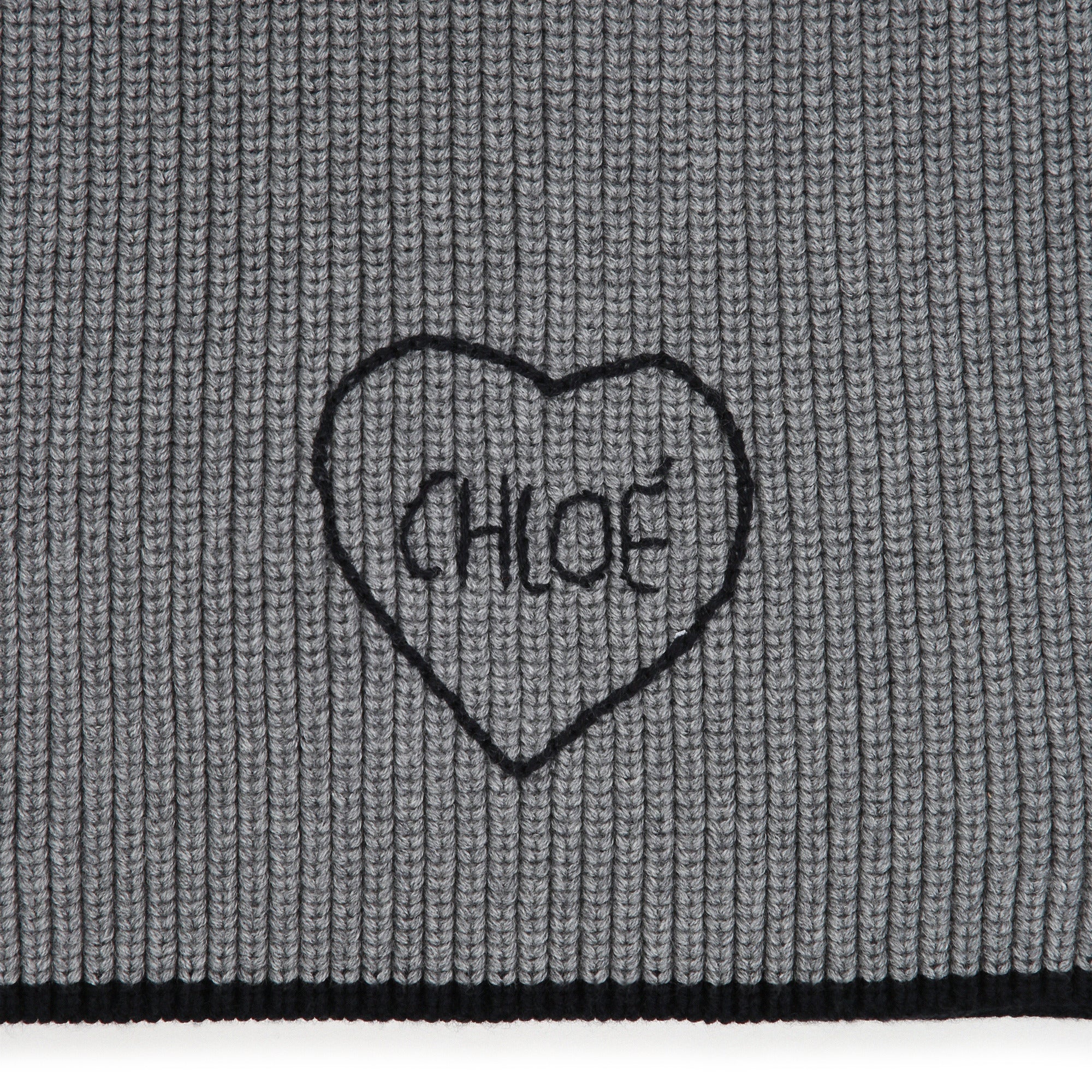 Girls Grey Embroidered Logo Scarf(22 x 180cm)