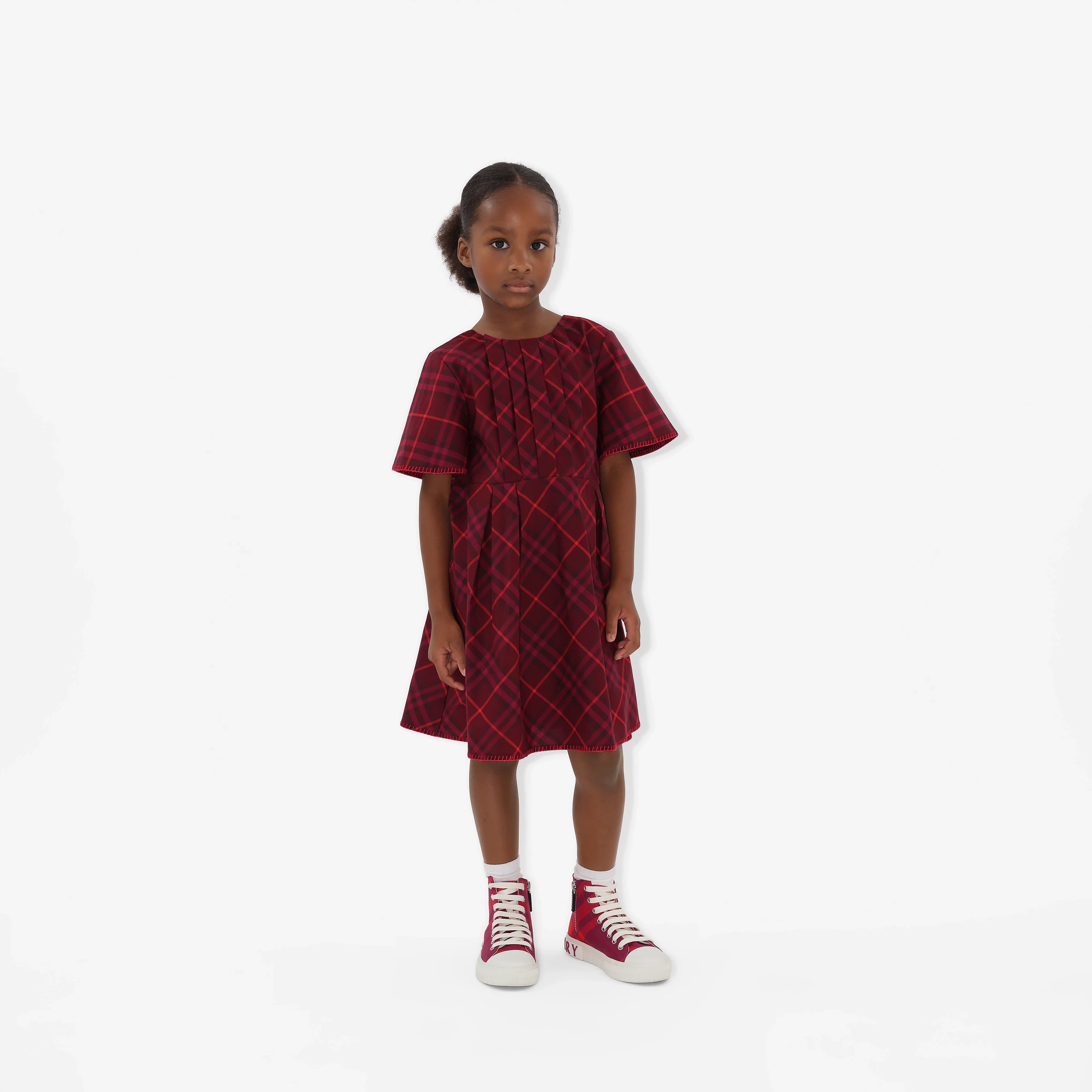 Girls Check Gia Dress in Red