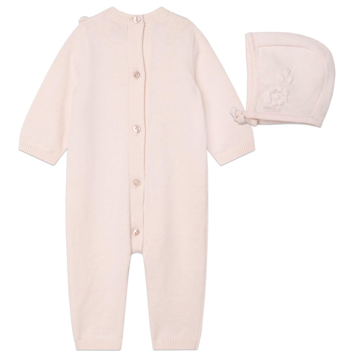 Baby Girls Pink Cotton Babysuit Set
