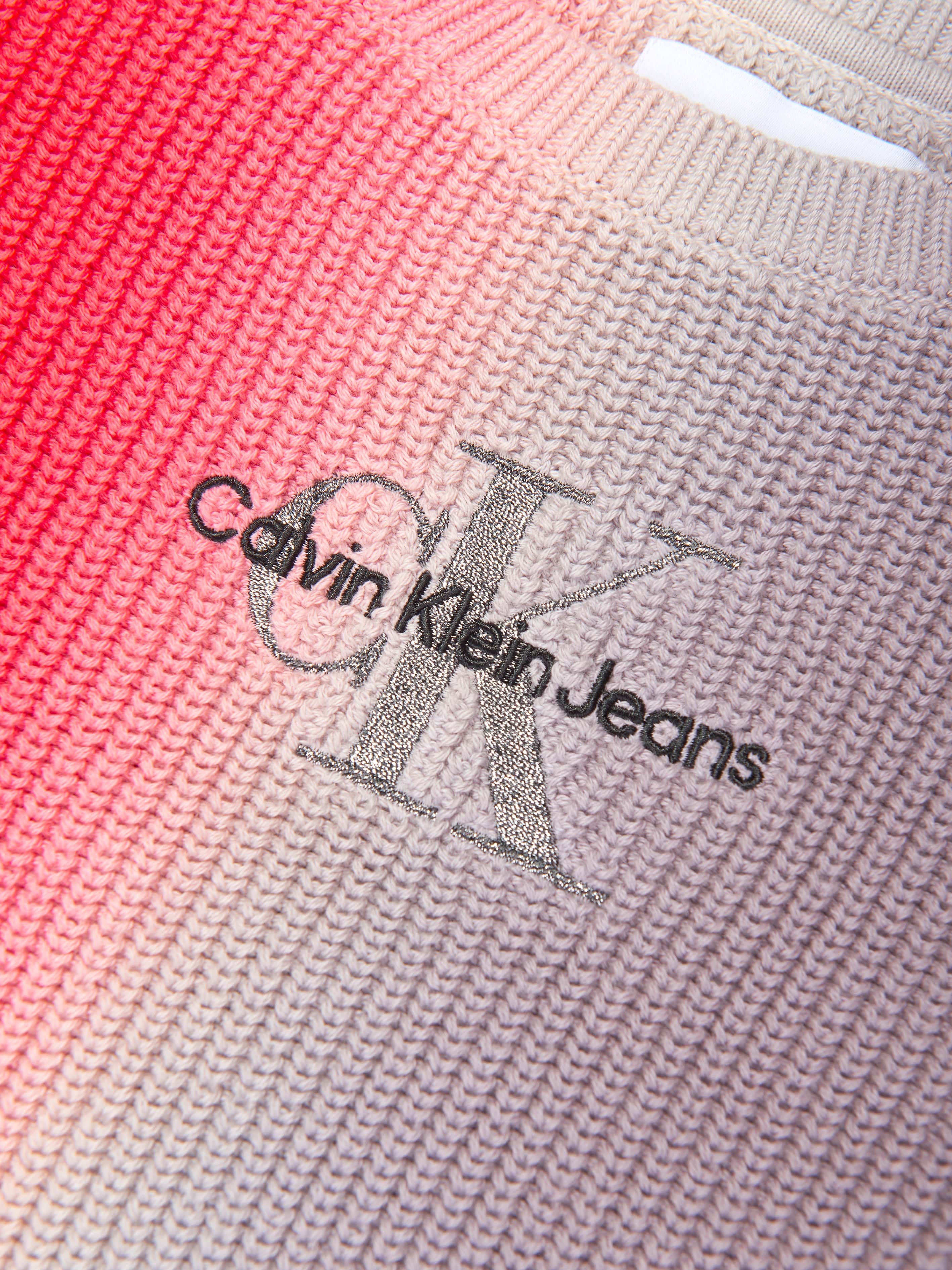 Calvin Klein Girls Monogram Gradient Sweater in Auburn