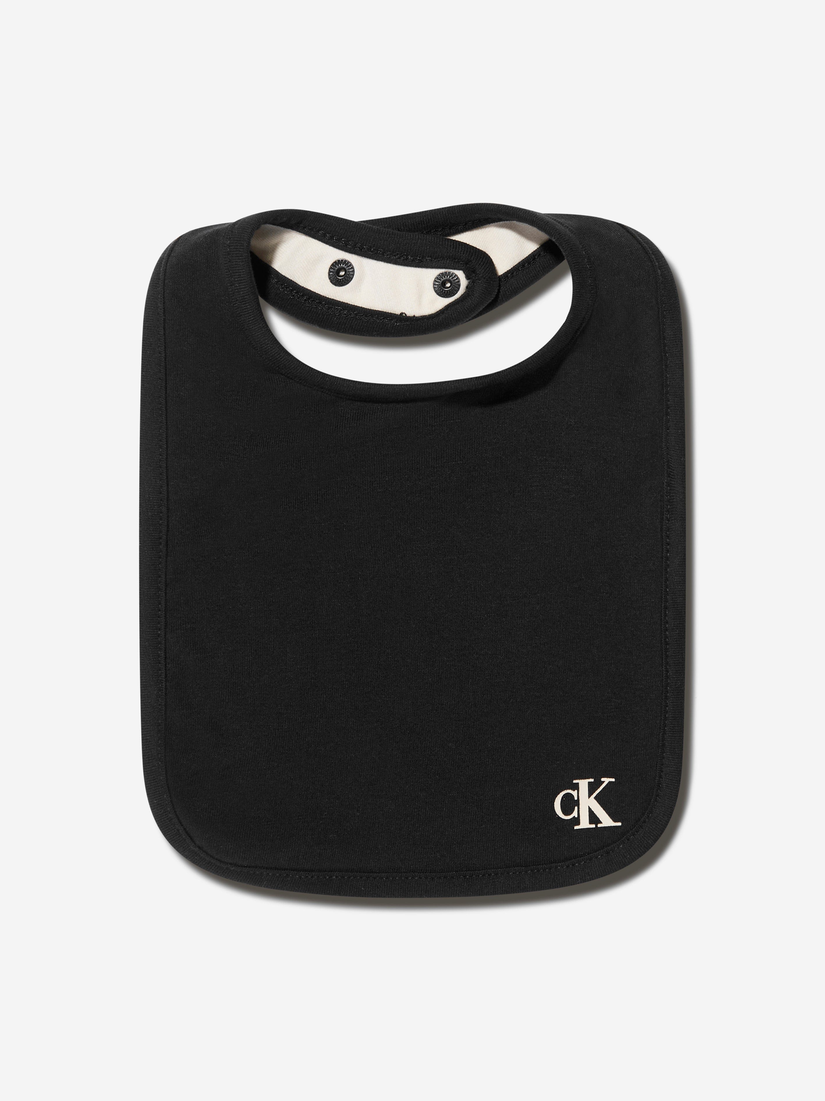 Calvin Klein Baby Monogram Bodysuit And Bib Gift Set in Black