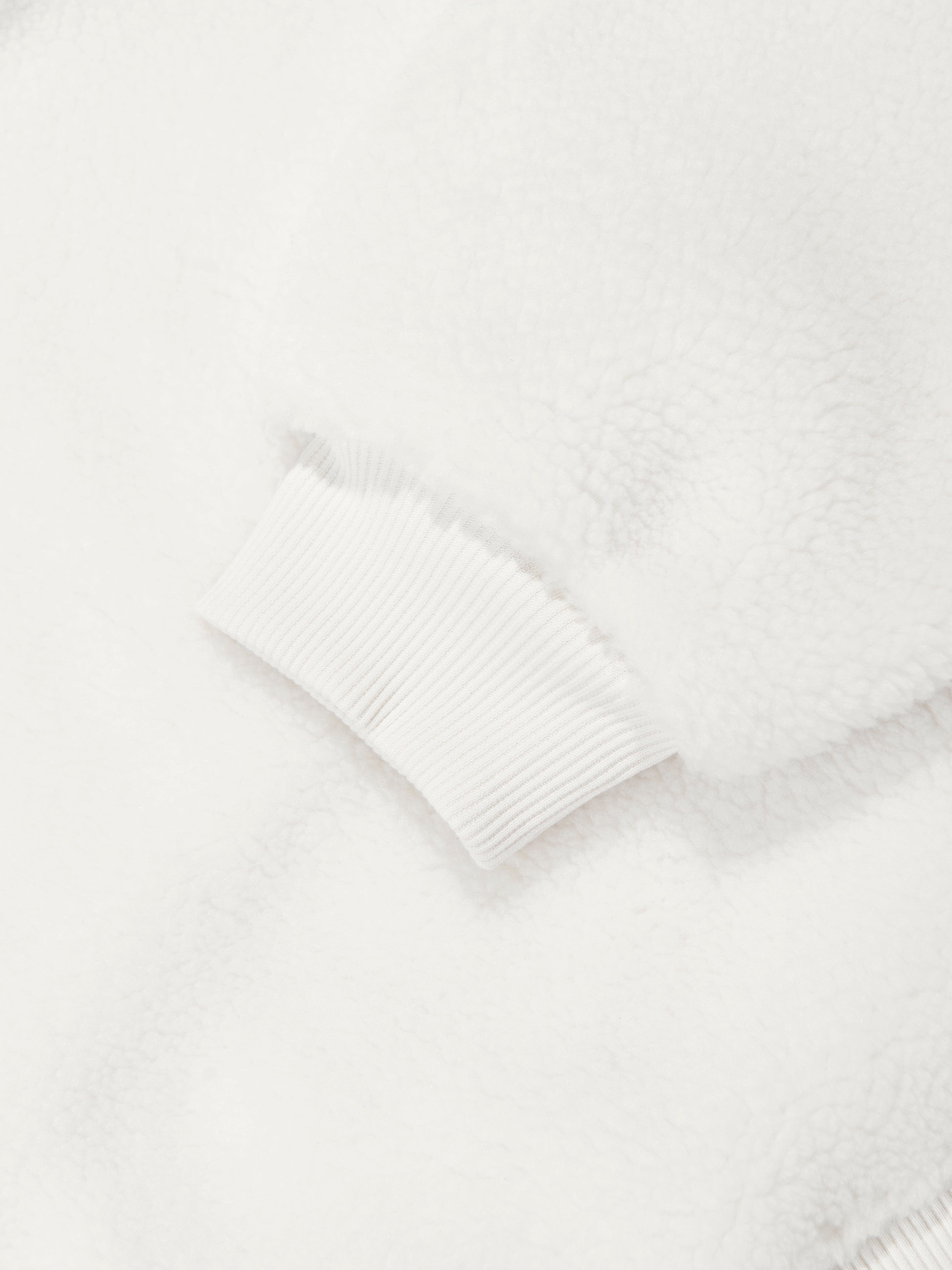 Girls Sherpa Fleece Half Zip Sweatshirt in Ivory