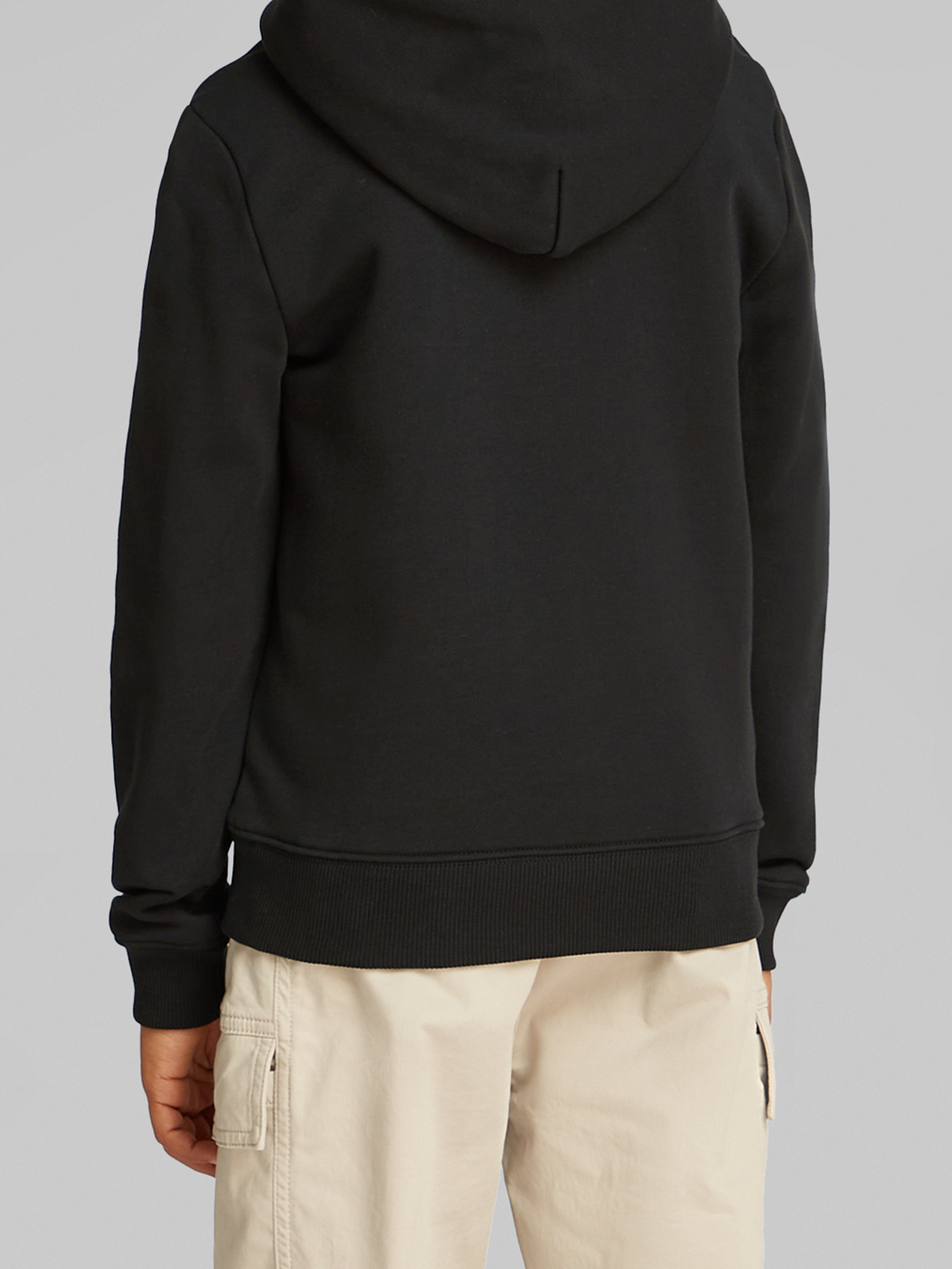 Calvin Klein Kids Logo Regular Terry Hoodie in Black