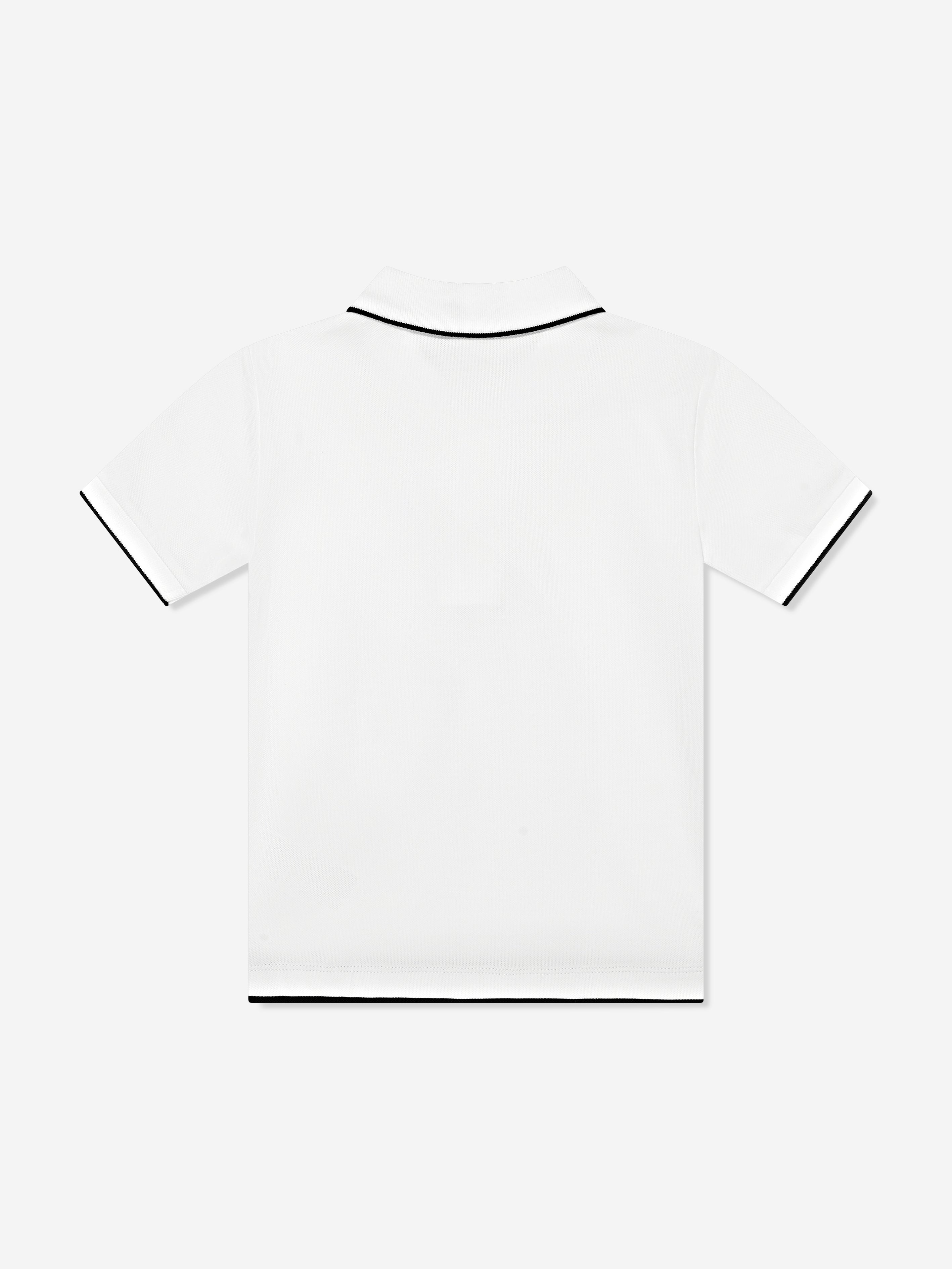Calvin Klein Boys Intarsia Logo Pique Polo Shirt in White