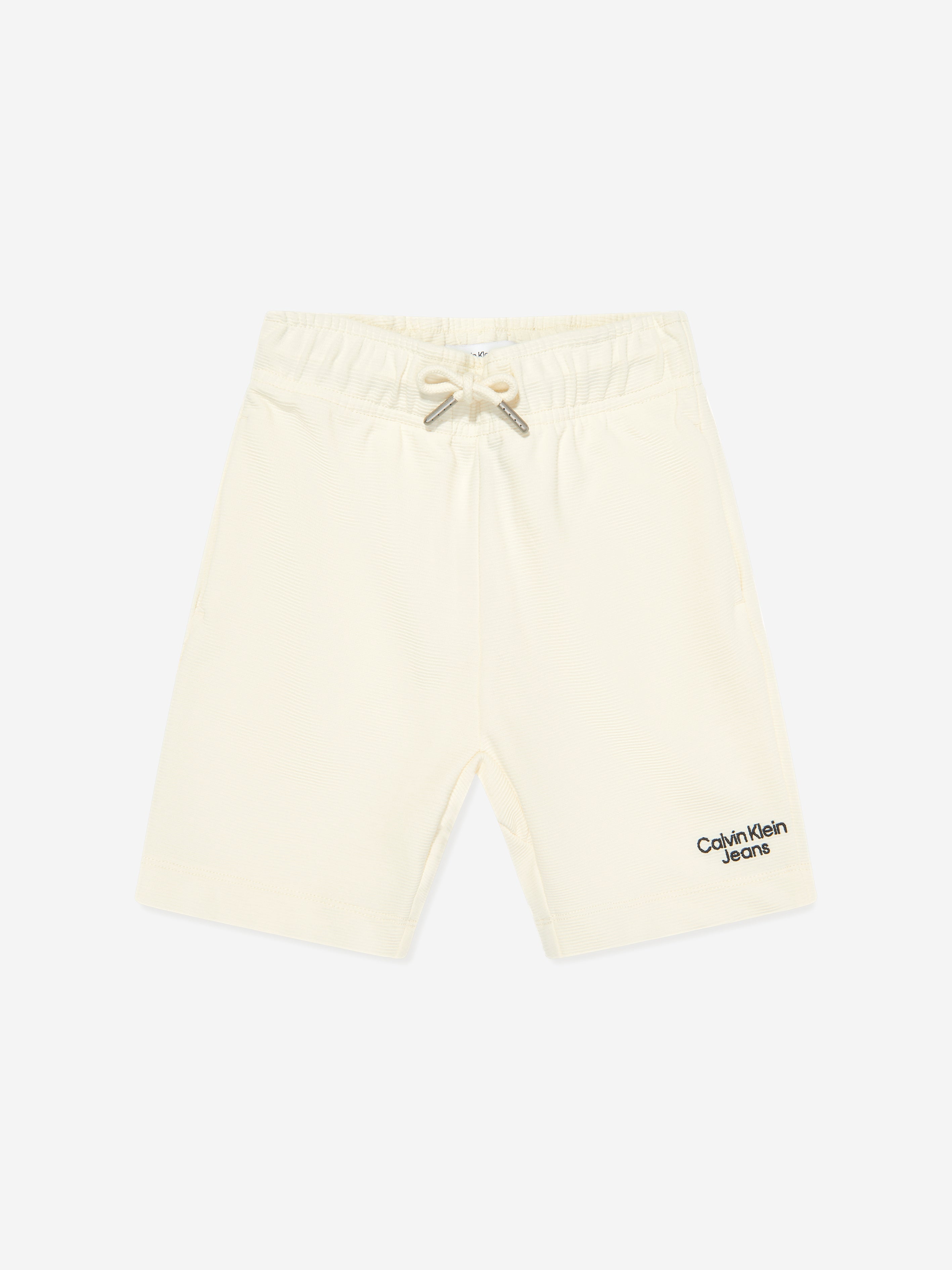 Calvin Klein Boys Ottoman Relaxed Shorts Set in Beige