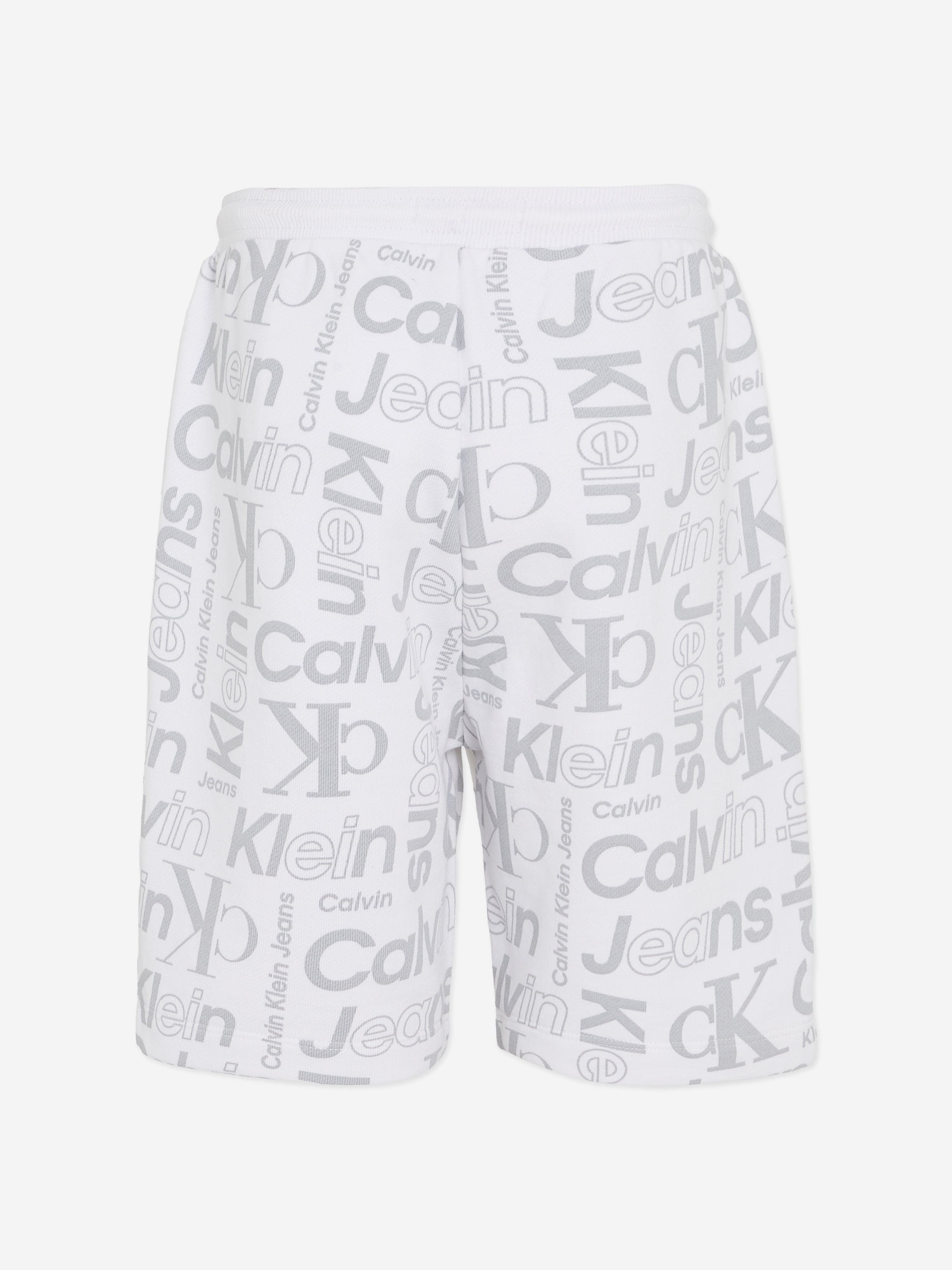 Calvin Klein Boys Institutional CK Logo Shorts in White